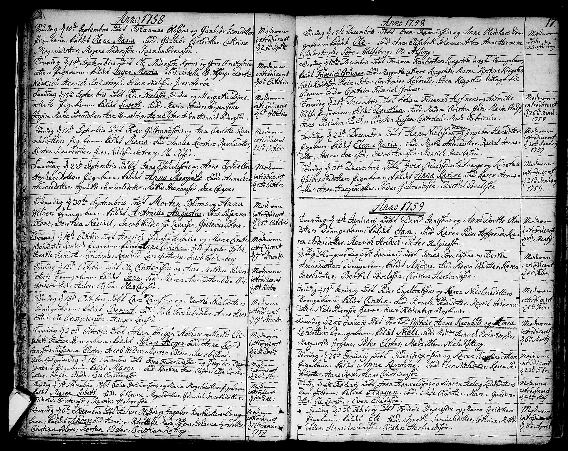 Strømsø kirkebøker, AV/SAKO-A-246/F/Fa/L0009: Parish register (official) no. I 9, 1752-1791, p. 17