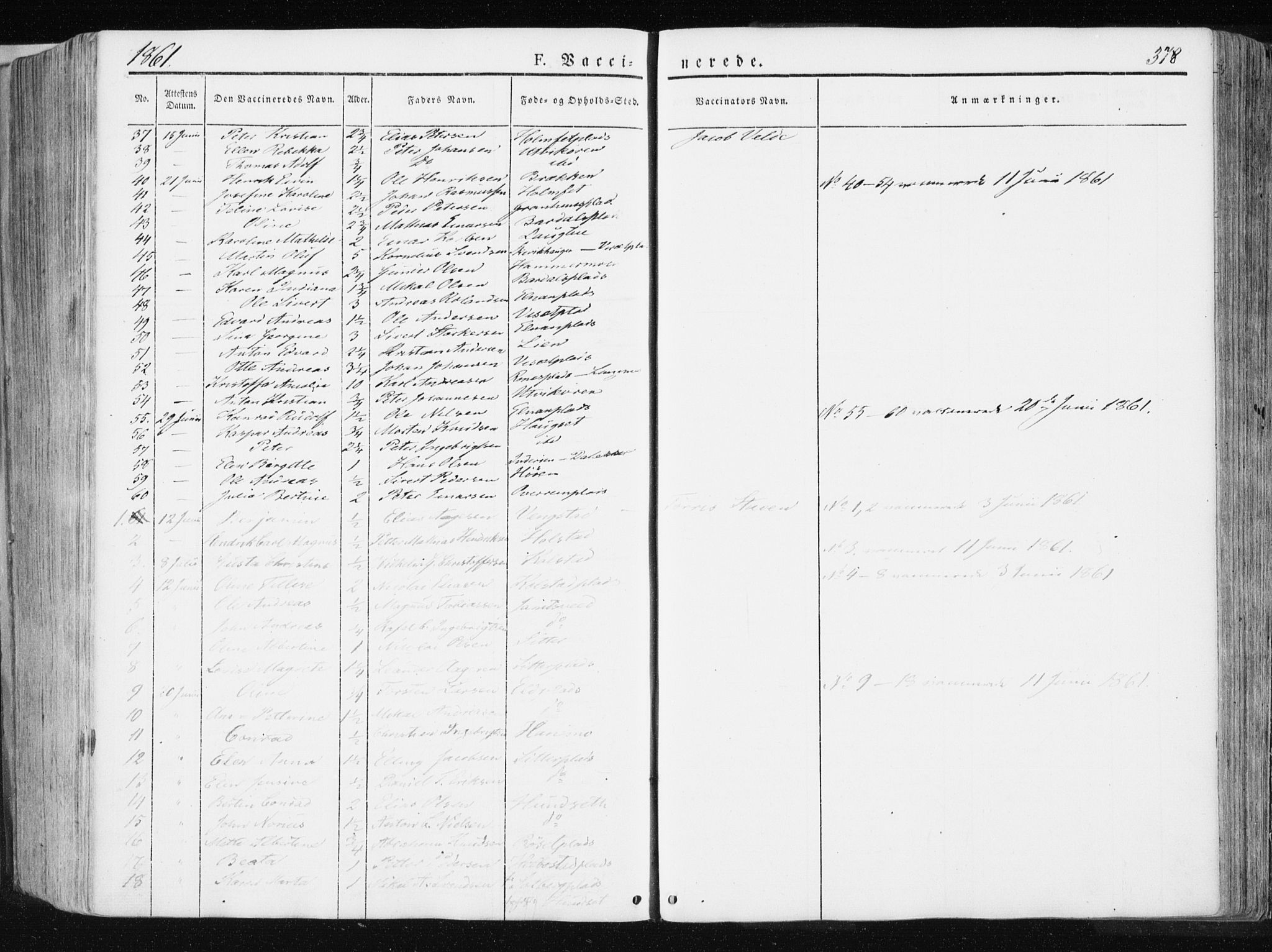 Ministerialprotokoller, klokkerbøker og fødselsregistre - Nord-Trøndelag, SAT/A-1458/741/L0393: Parish register (official) no. 741A07, 1849-1863, p. 378