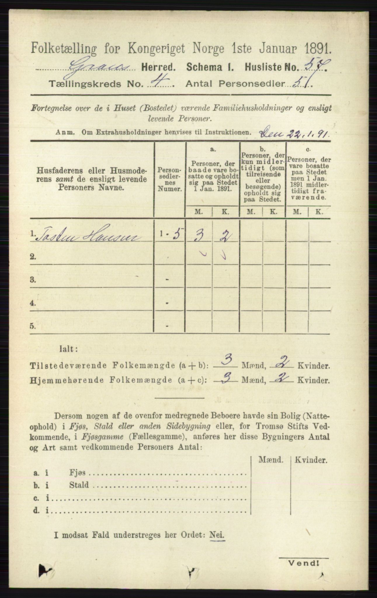 RA, 1891 census for 0534 Gran, 1891, p. 1148