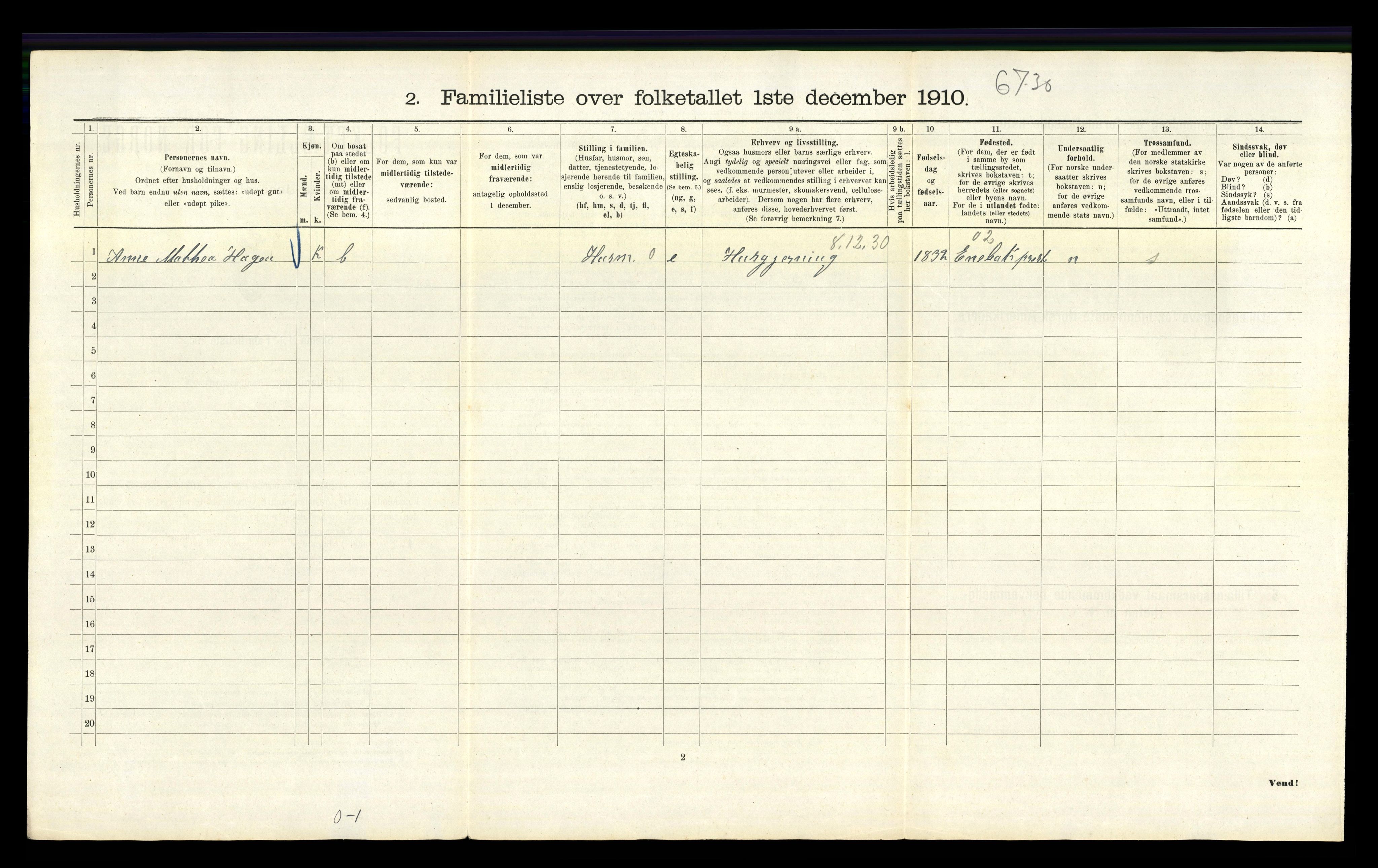 RA, 1910 census for Kristiania, 1910, p. 23794