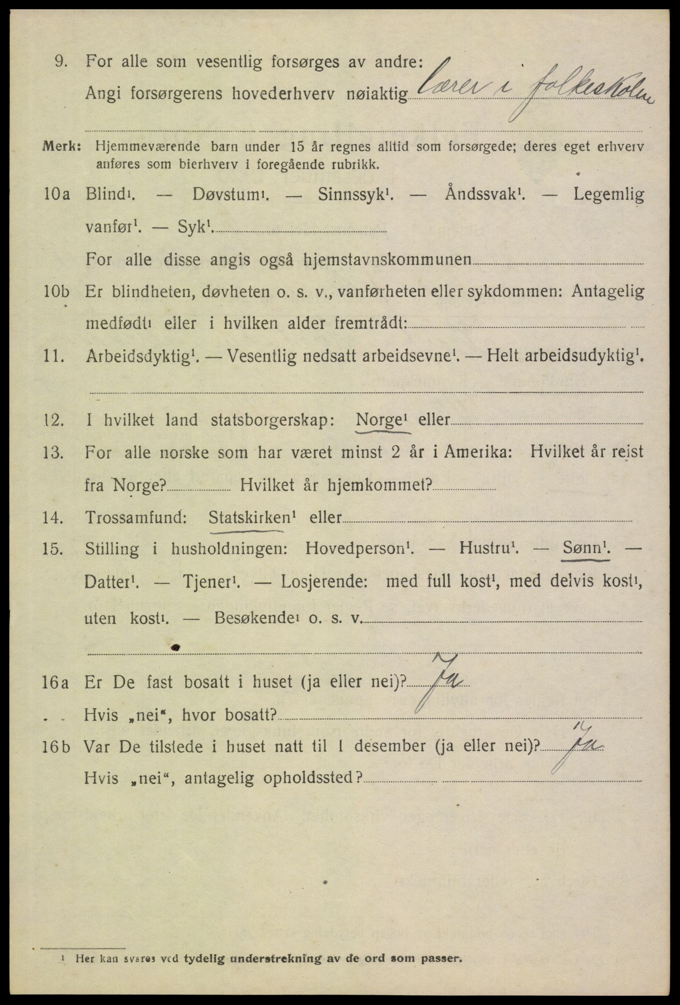 SAH, 1920 census for Vinger, 1920, p. 8929