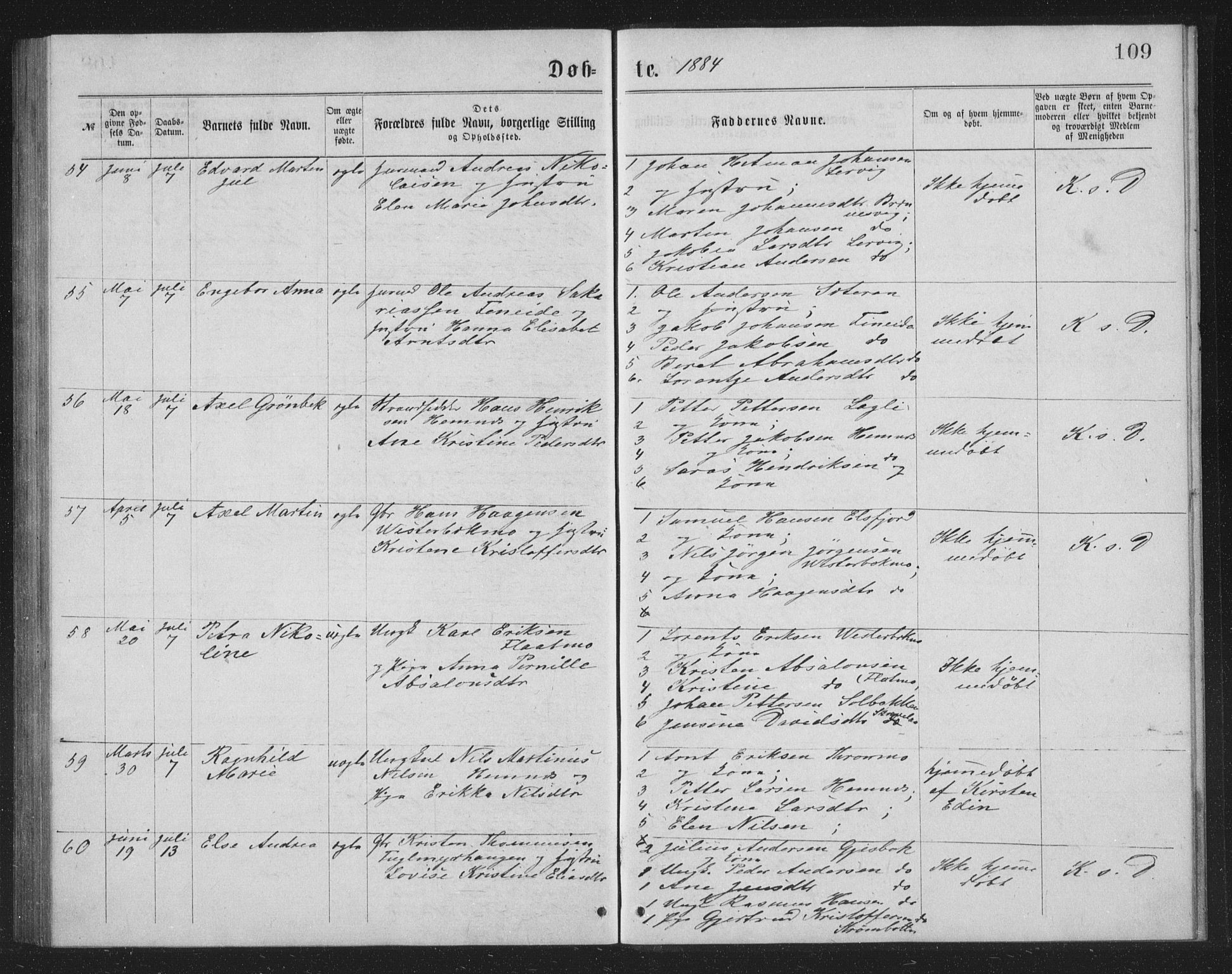 Ministerialprotokoller, klokkerbøker og fødselsregistre - Nordland, AV/SAT-A-1459/825/L0369: Parish register (copy) no. 825C06, 1873-1885, p. 109