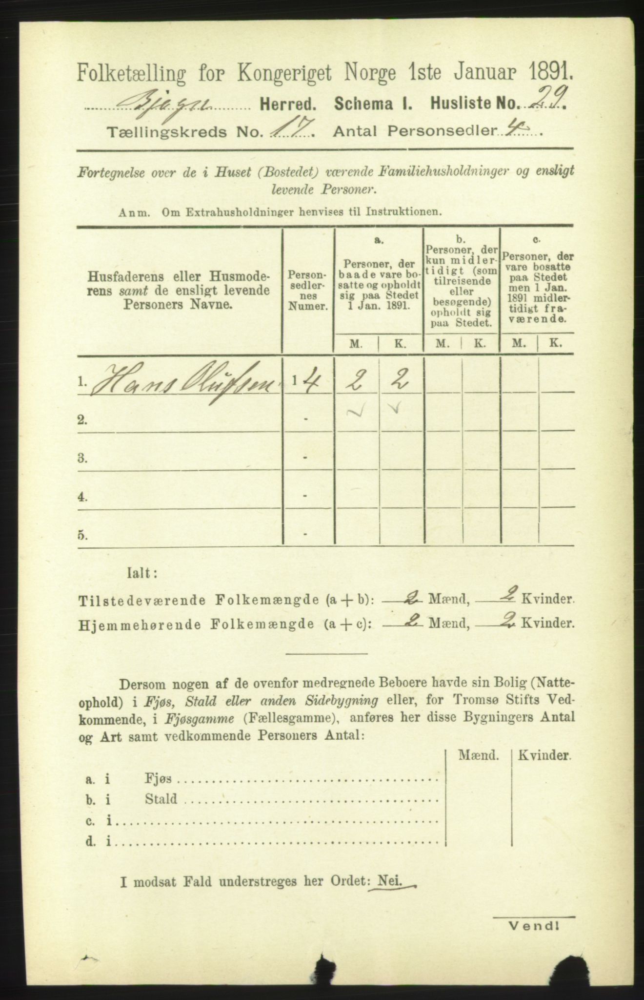 RA, 1891 census for 1627 Bjugn, 1891, p. 4694