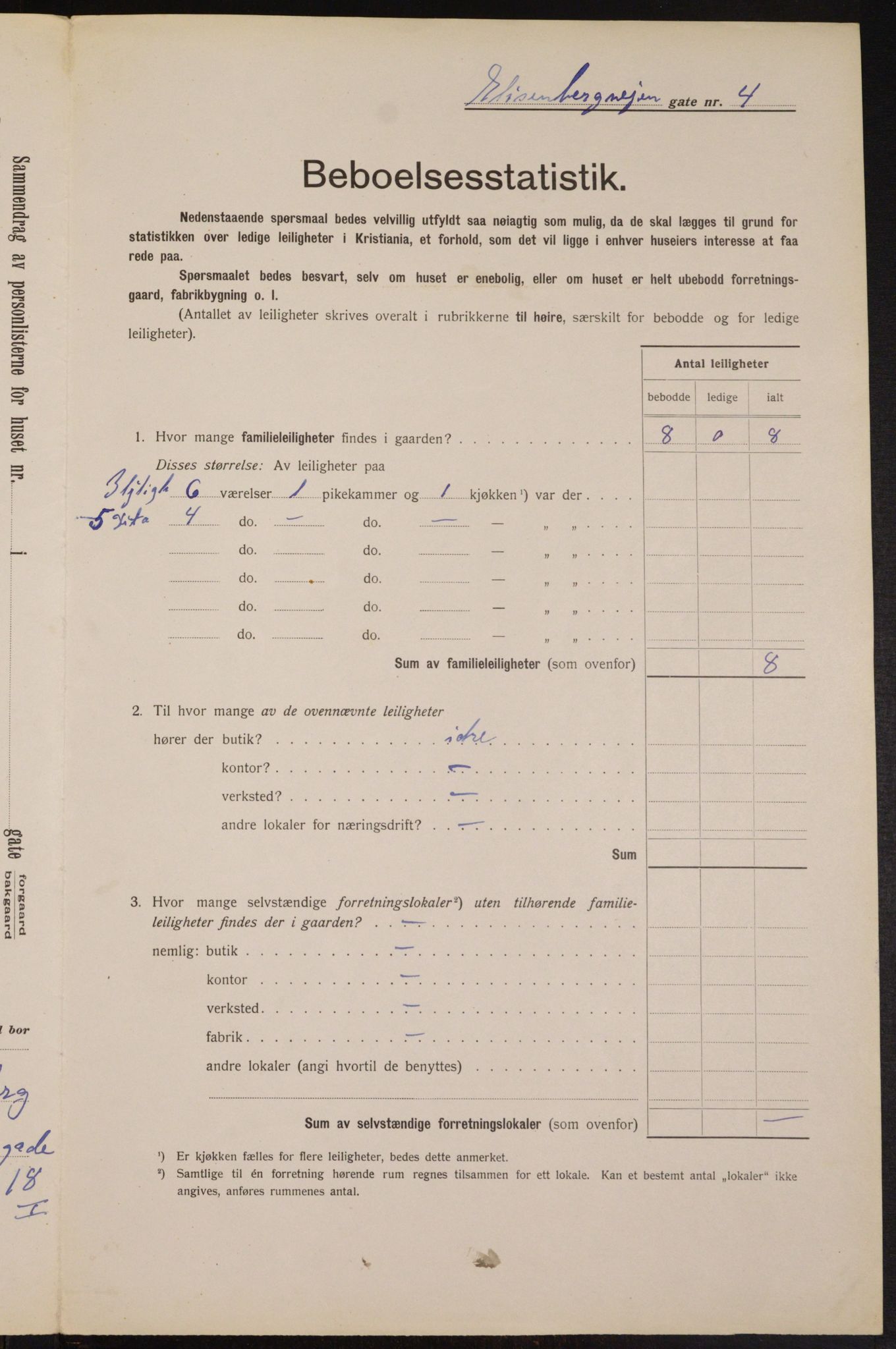 OBA, Municipal Census 1913 for Kristiania, 1913, p. 20538