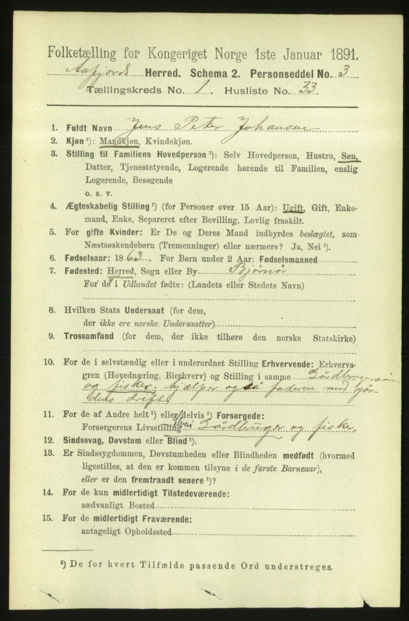 RA, 1891 census for 1630 Åfjord, 1891, p. 341