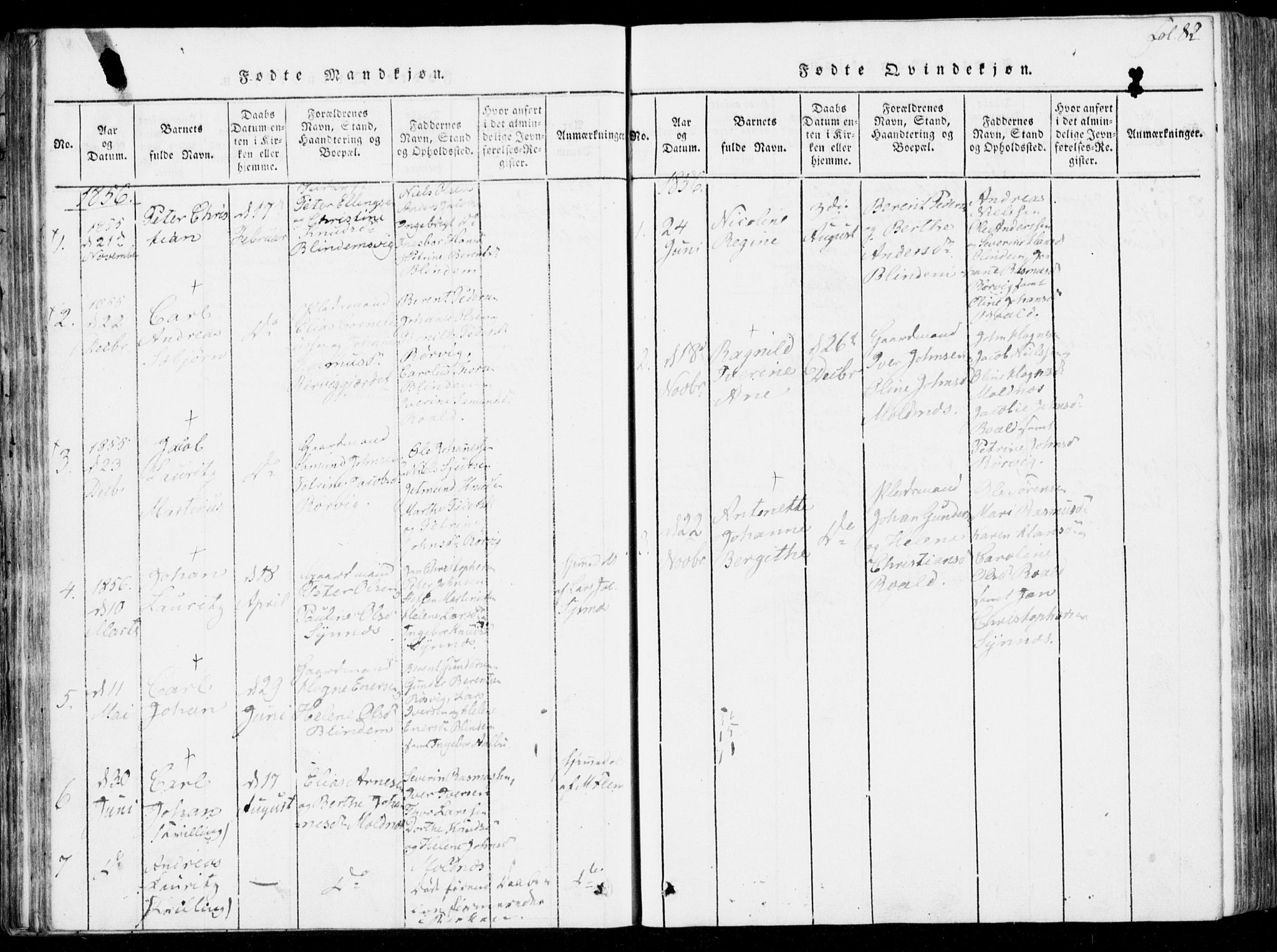 Ministerialprotokoller, klokkerbøker og fødselsregistre - Møre og Romsdal, SAT/A-1454/537/L0517: Parish register (official) no. 537A01, 1818-1862, p. 82