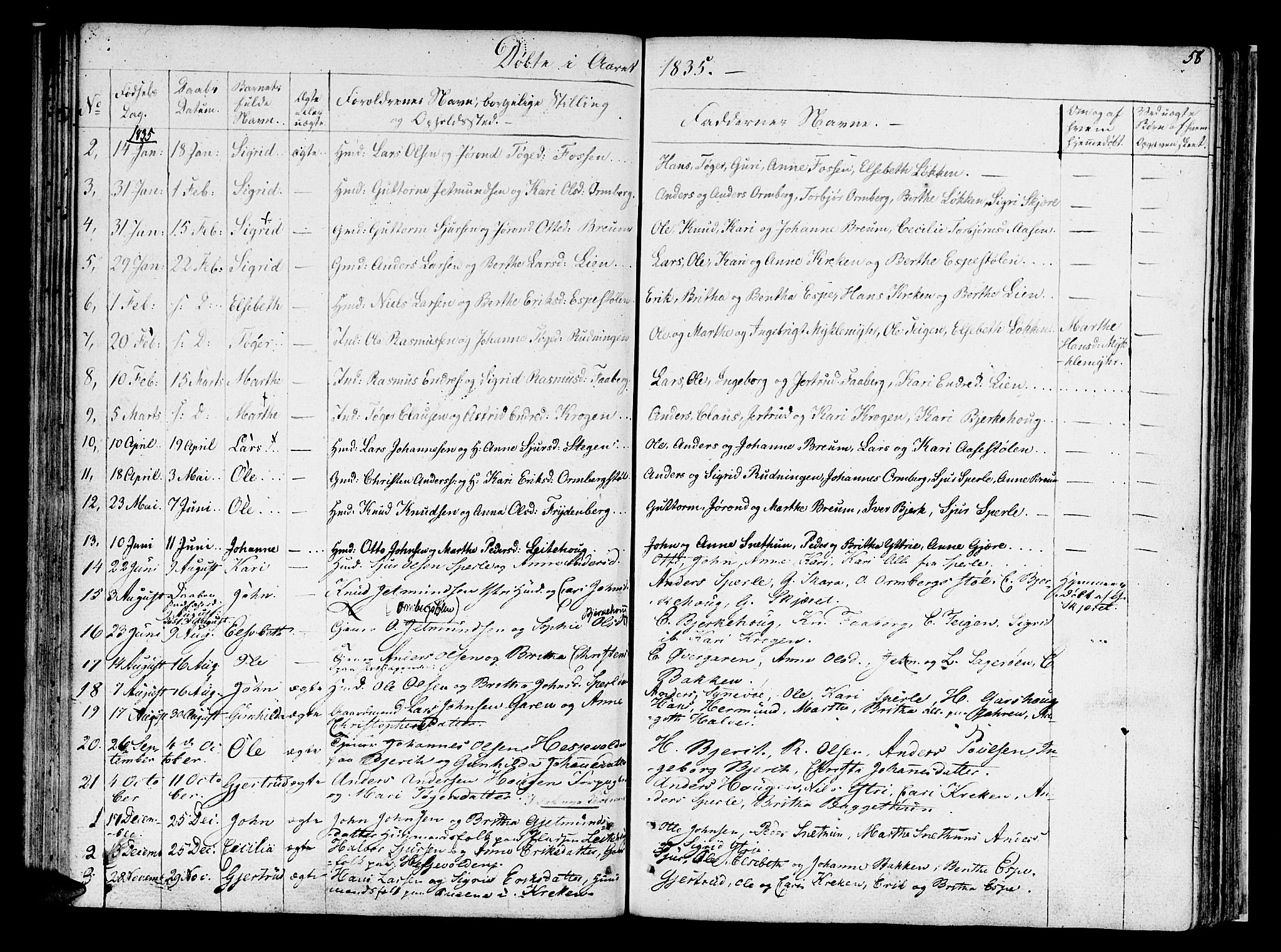 Jostedal sokneprestembete, SAB/A-80601/H/Haa/Haaa/L0003: Parish register (official) no. A 3, 1807-1837, p. 58