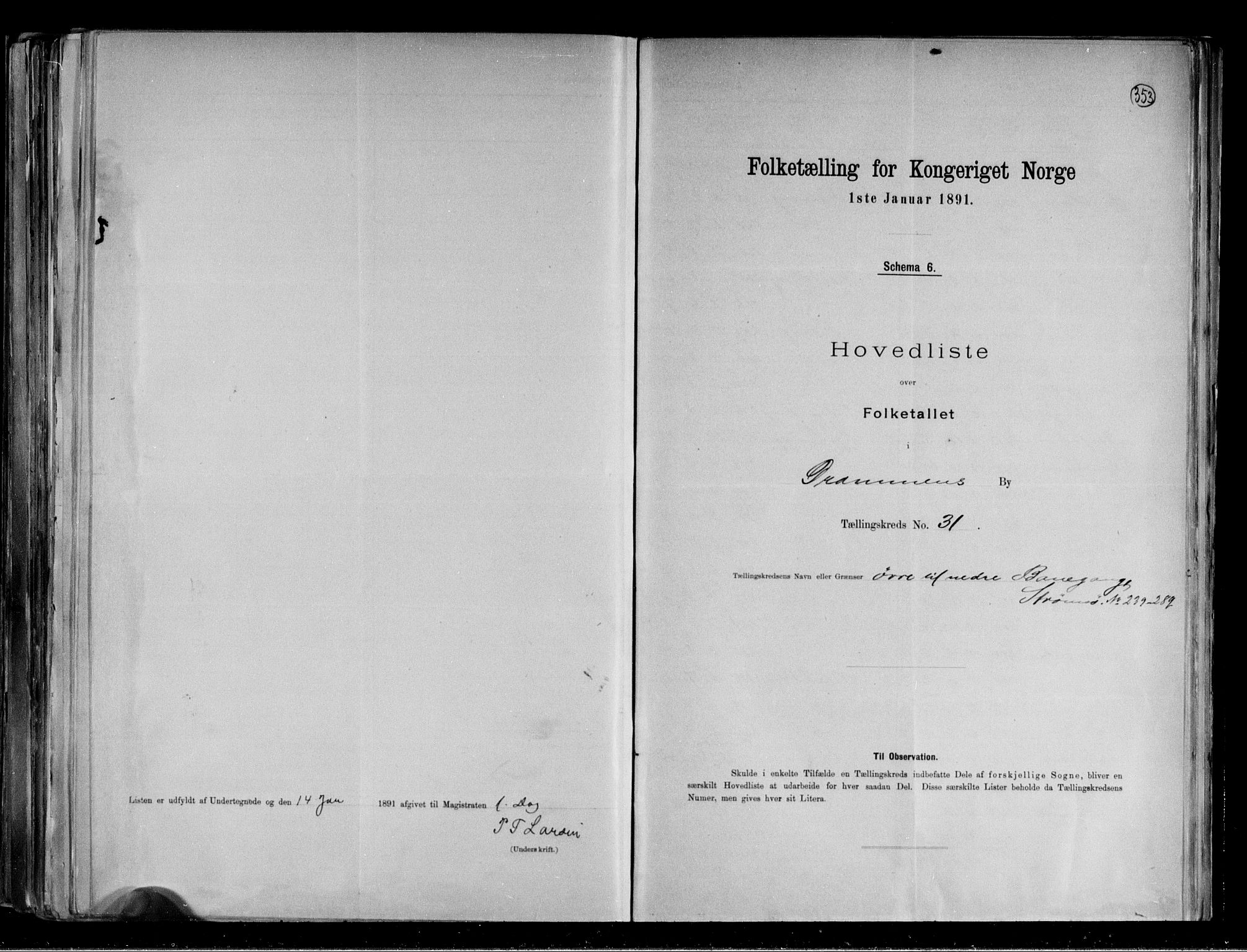 RA, 1891 census for 0602 Drammen, 1891, p. 68