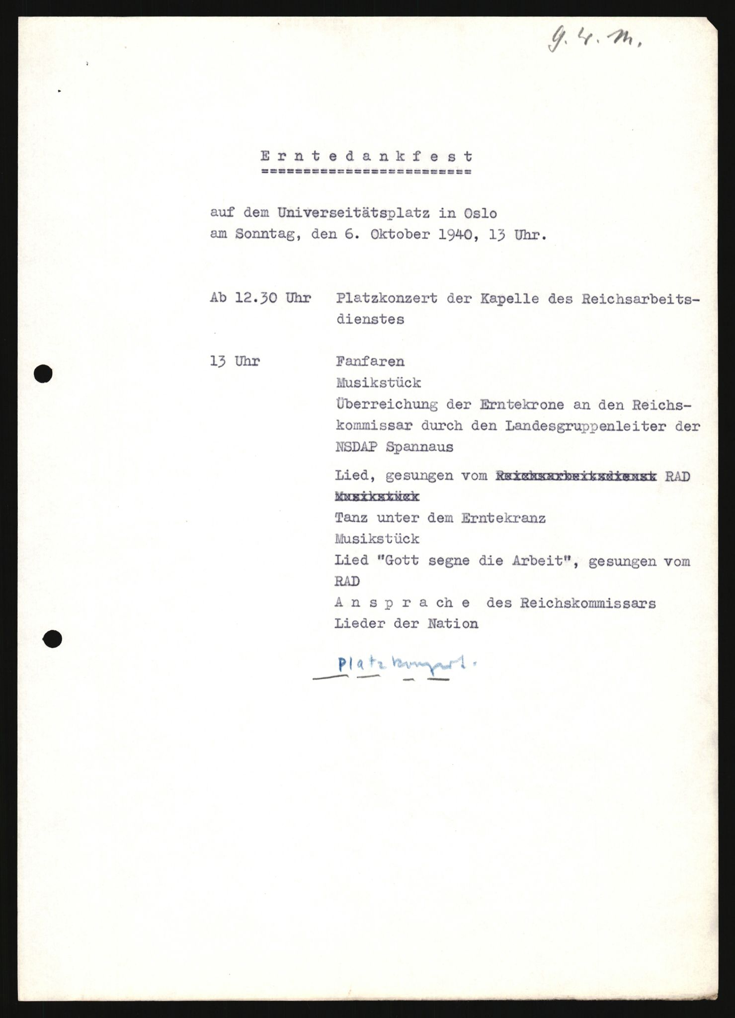 Forsvarets Overkommando. 2 kontor. Arkiv 11.4. Spredte tyske arkivsaker, AV/RA-RAFA-7031/D/Dar/Darb/L0008: Reichskommissariat - Hauptabteilung Volksaufklärung und Propaganda, 1940-1943, p. 1257