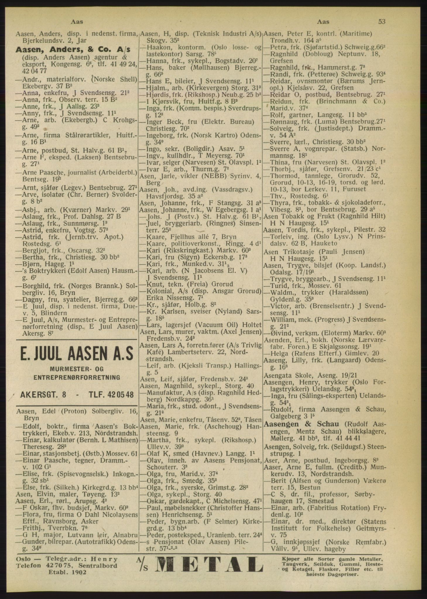 Kristiania/Oslo adressebok, PUBL/-, 1949, p. 53
