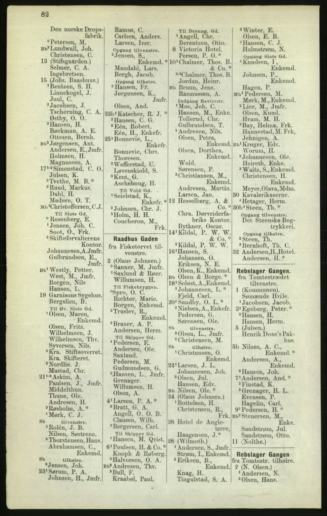 Kristiania/Oslo adressebok, PUBL/-, 1882, p. 82