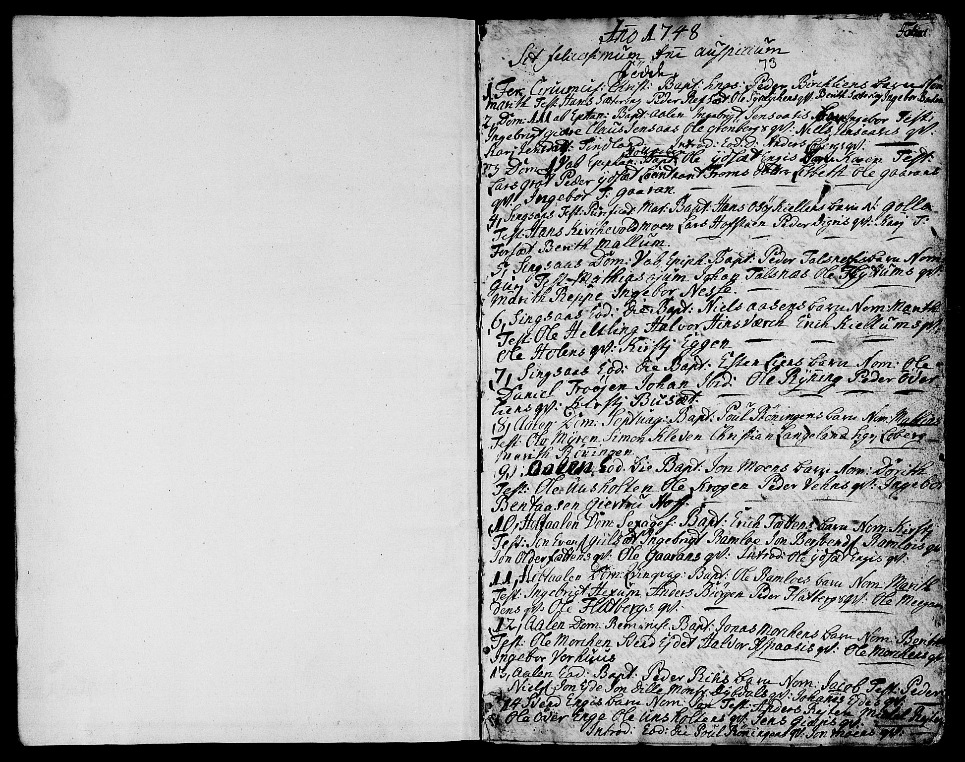 Ministerialprotokoller, klokkerbøker og fødselsregistre - Sør-Trøndelag, SAT/A-1456/685/L0952: Parish register (official) no. 685A01, 1745-1804, p. 1