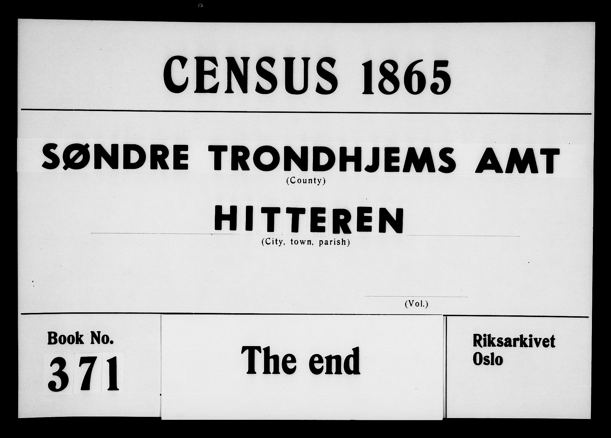 RA, 1865 census for Hitra, 1865, p. 311