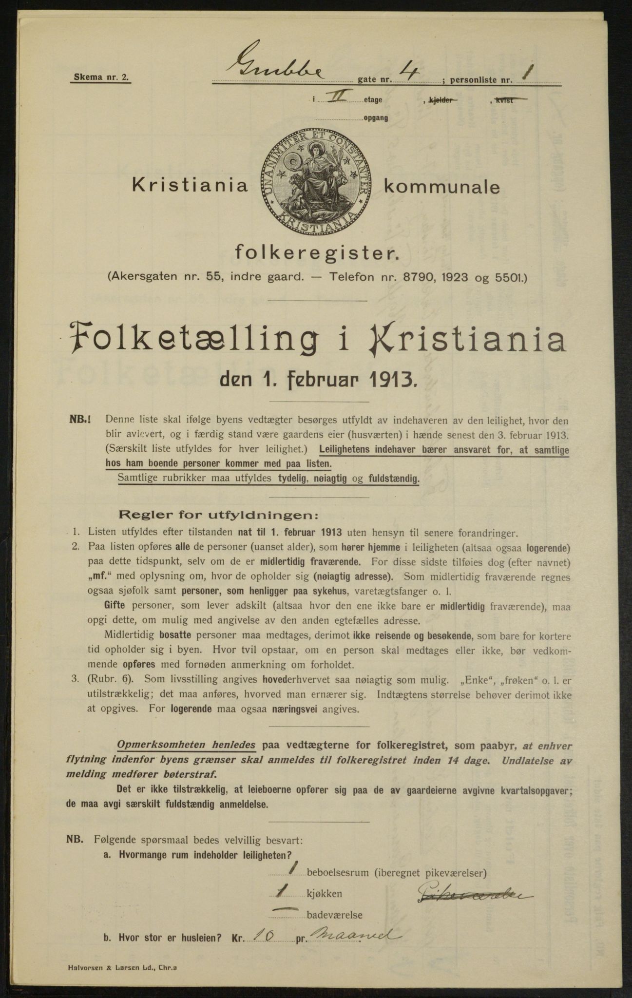 OBA, Municipal Census 1913 for Kristiania, 1913, p. 30283