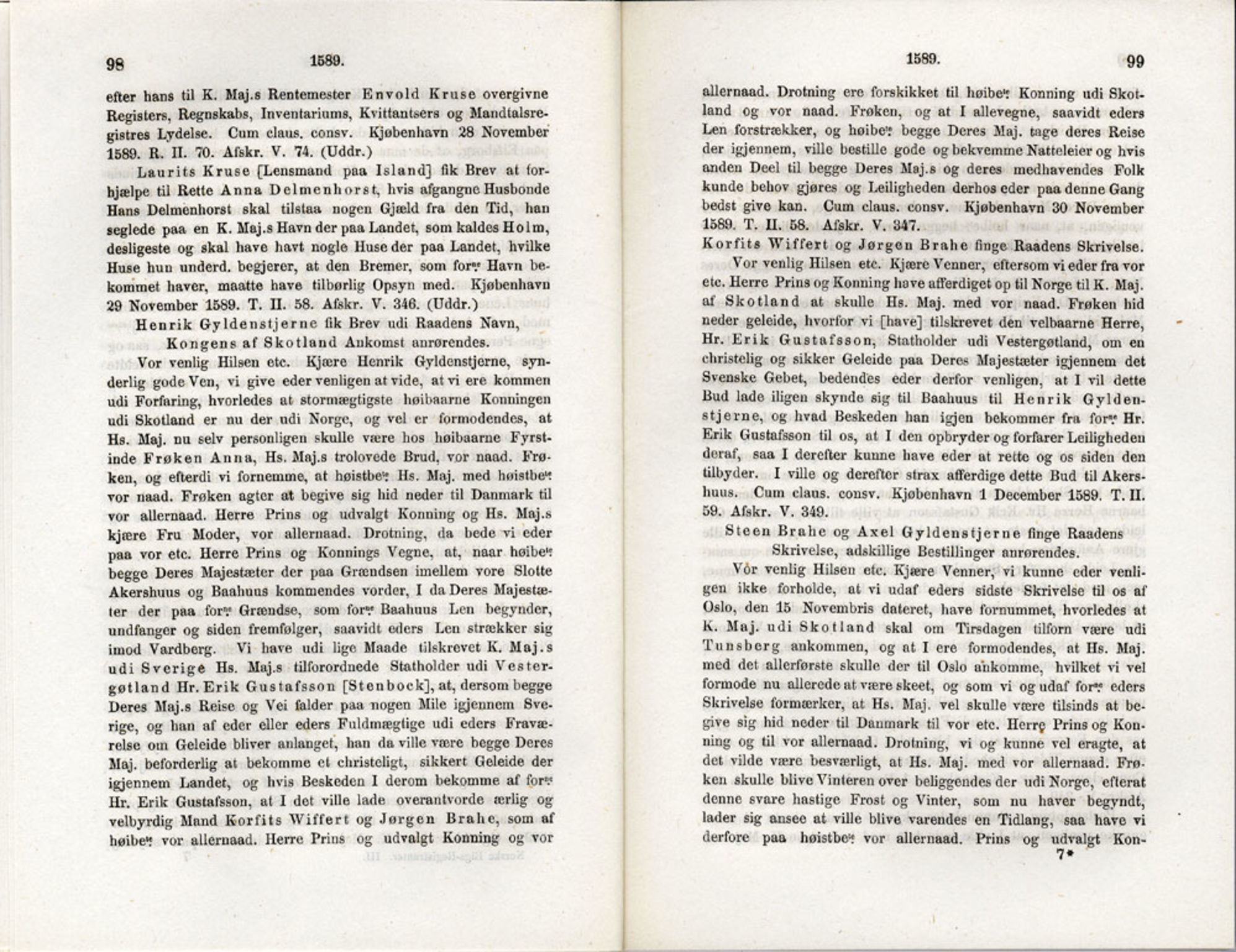 Publikasjoner utgitt av Det Norske Historiske Kildeskriftfond, PUBL/-/-/-: Norske Rigs-Registranter, bind 3, 1588-1602, p. 98-99