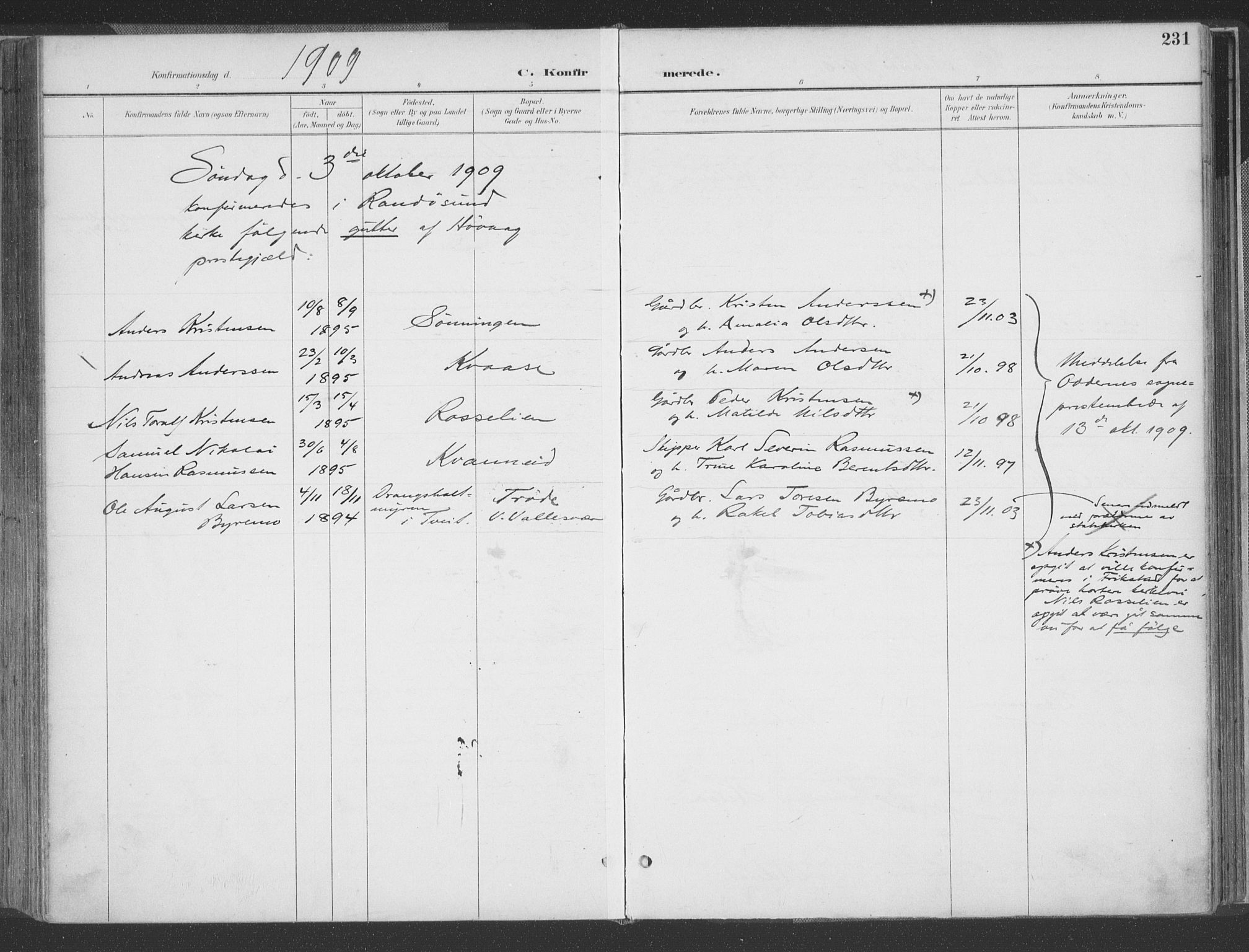 Høvåg sokneprestkontor, AV/SAK-1111-0025/F/Fa/L0006: Parish register (official) no. A 6, 1894-1923, p. 231