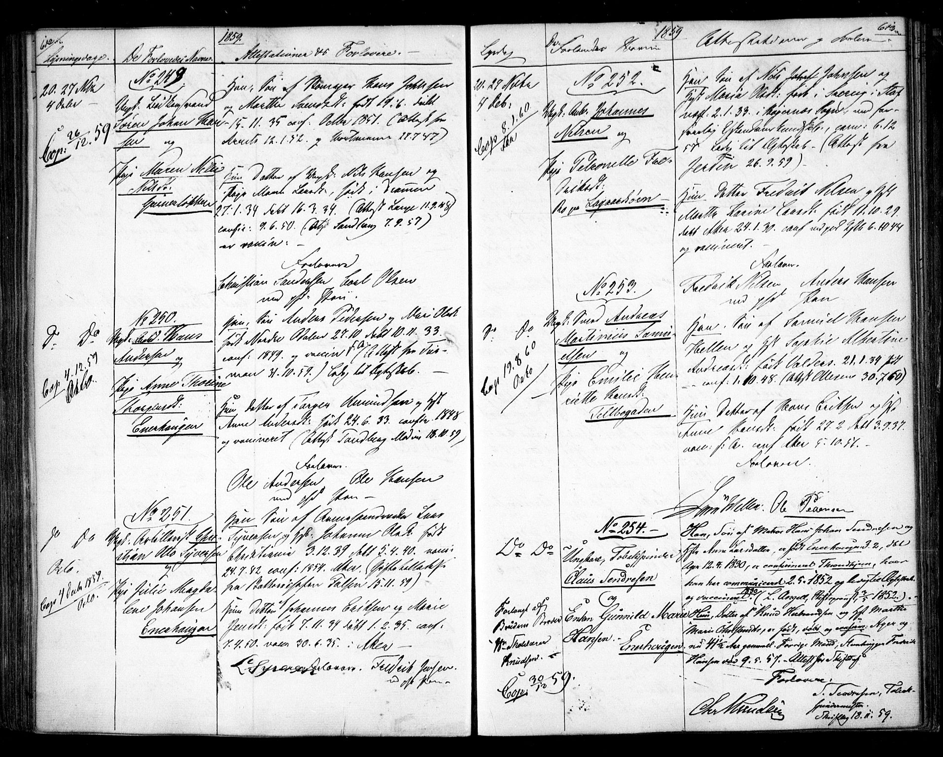 Aker prestekontor kirkebøker, AV/SAO-A-10861/H/L0005: Banns register no. 5, 1853-1864, p. 612-613