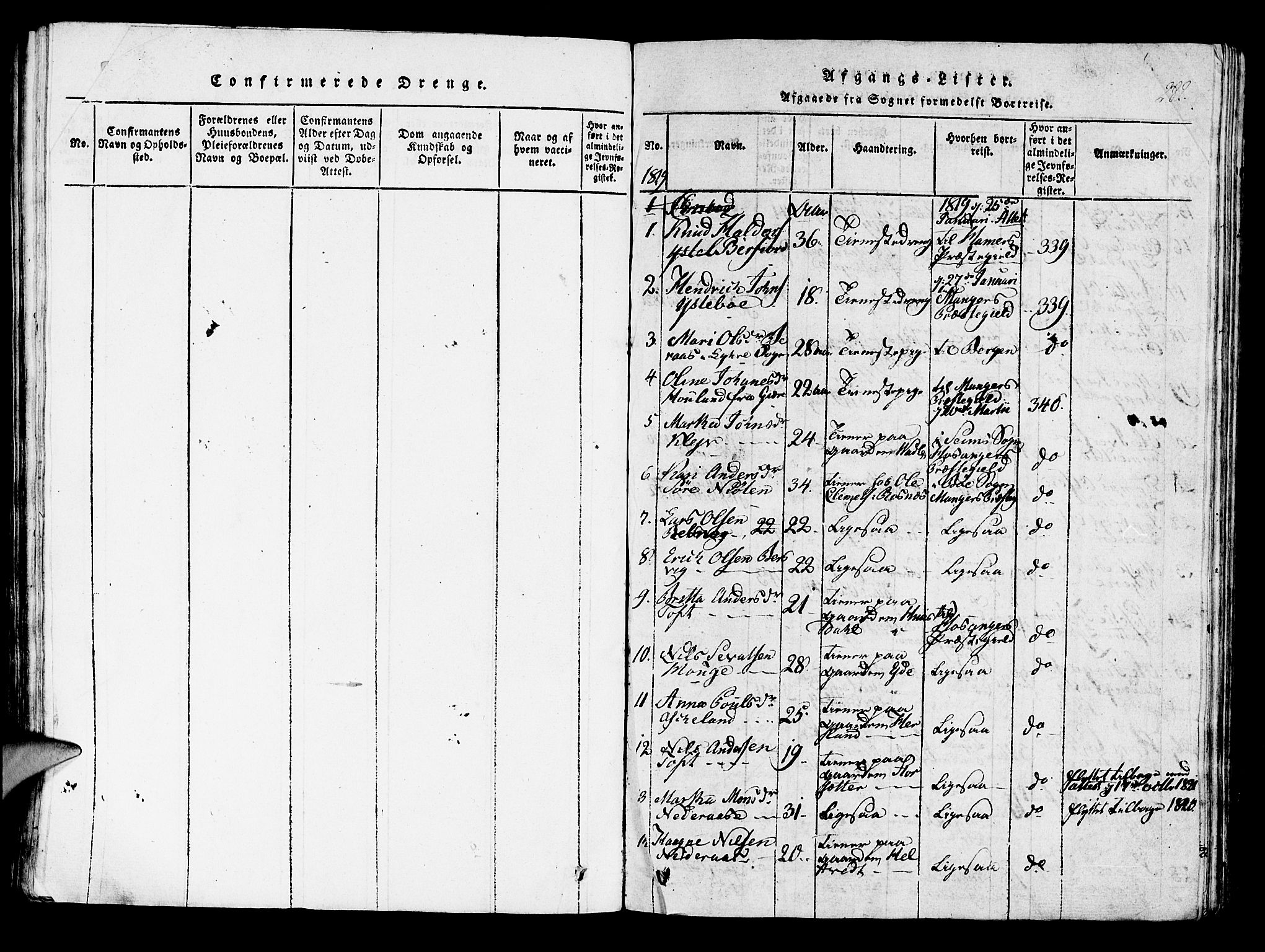 Lindås Sokneprestembete, SAB/A-76701/H/Haa: Parish register (official) no. A 7, 1816-1823, p. 282