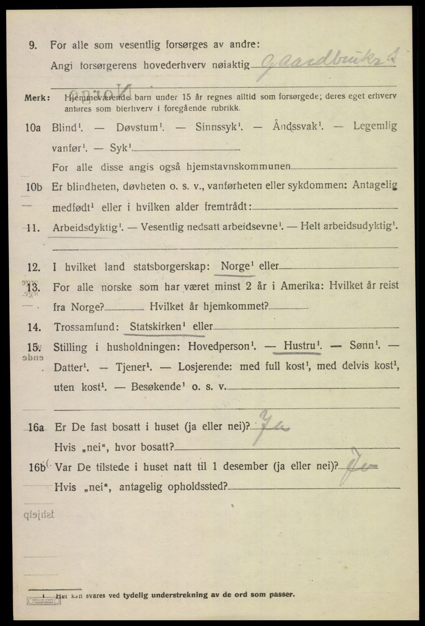 SAK, 1920 census for Feda, 1920, p. 1874