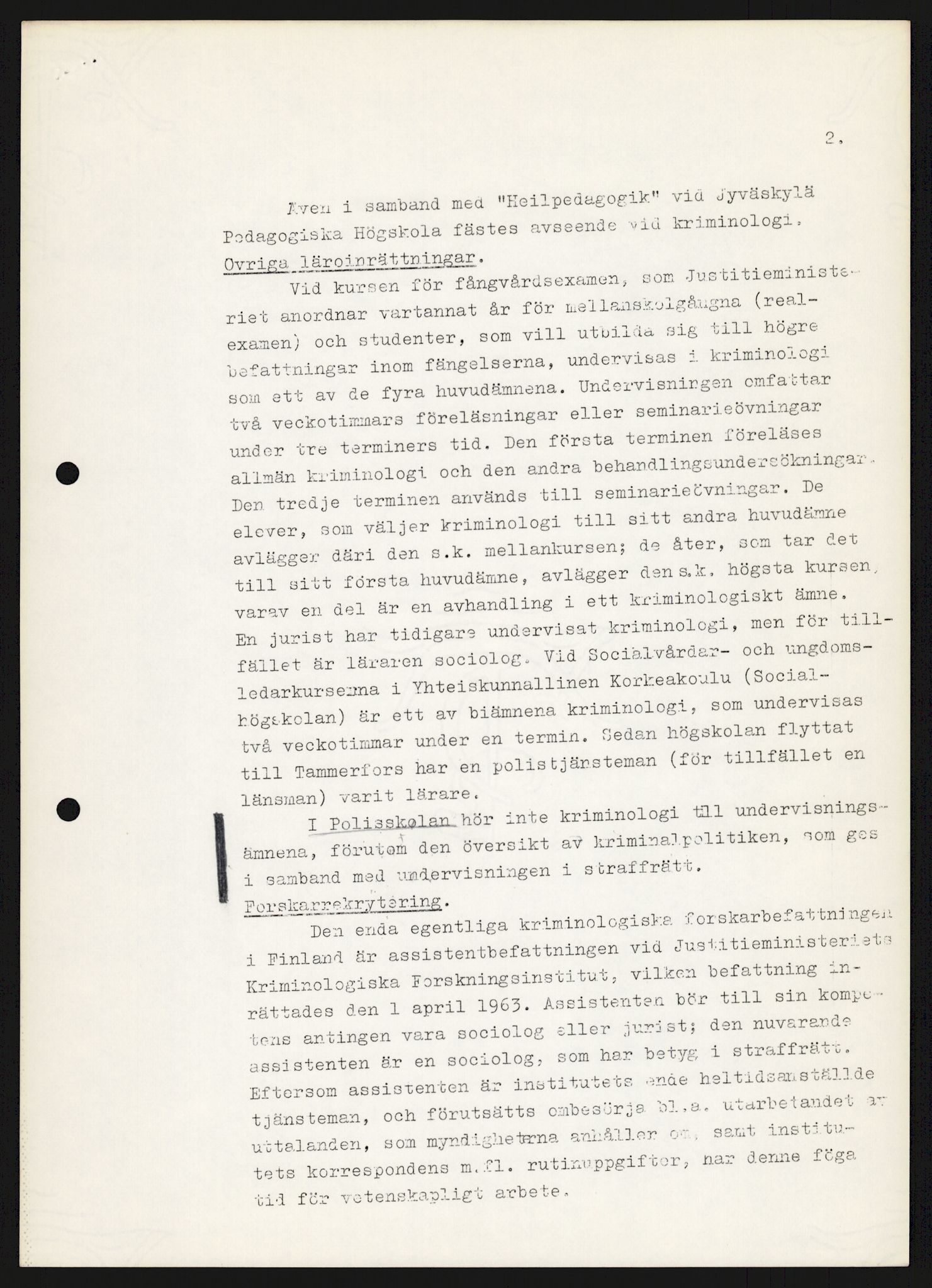 Justisdepartementet, Nordisk samarbeidsråd for kriminologi, AV/RA-S-1164/D/Da/L0001: A Rådets virksomhet, 1961-1974, p. 1212