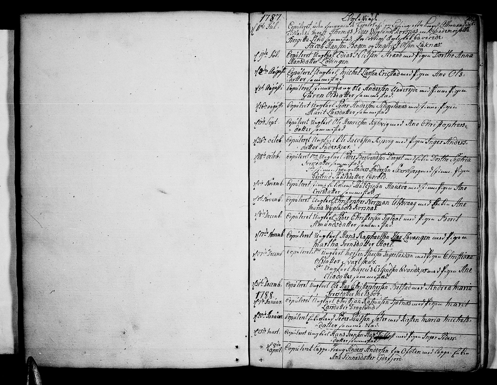 Ministerialprotokoller, klokkerbøker og fødselsregistre - Nordland, AV/SAT-A-1459/872/L1031: Parish register (official) no. 872A06, 1787-1829, p. 261