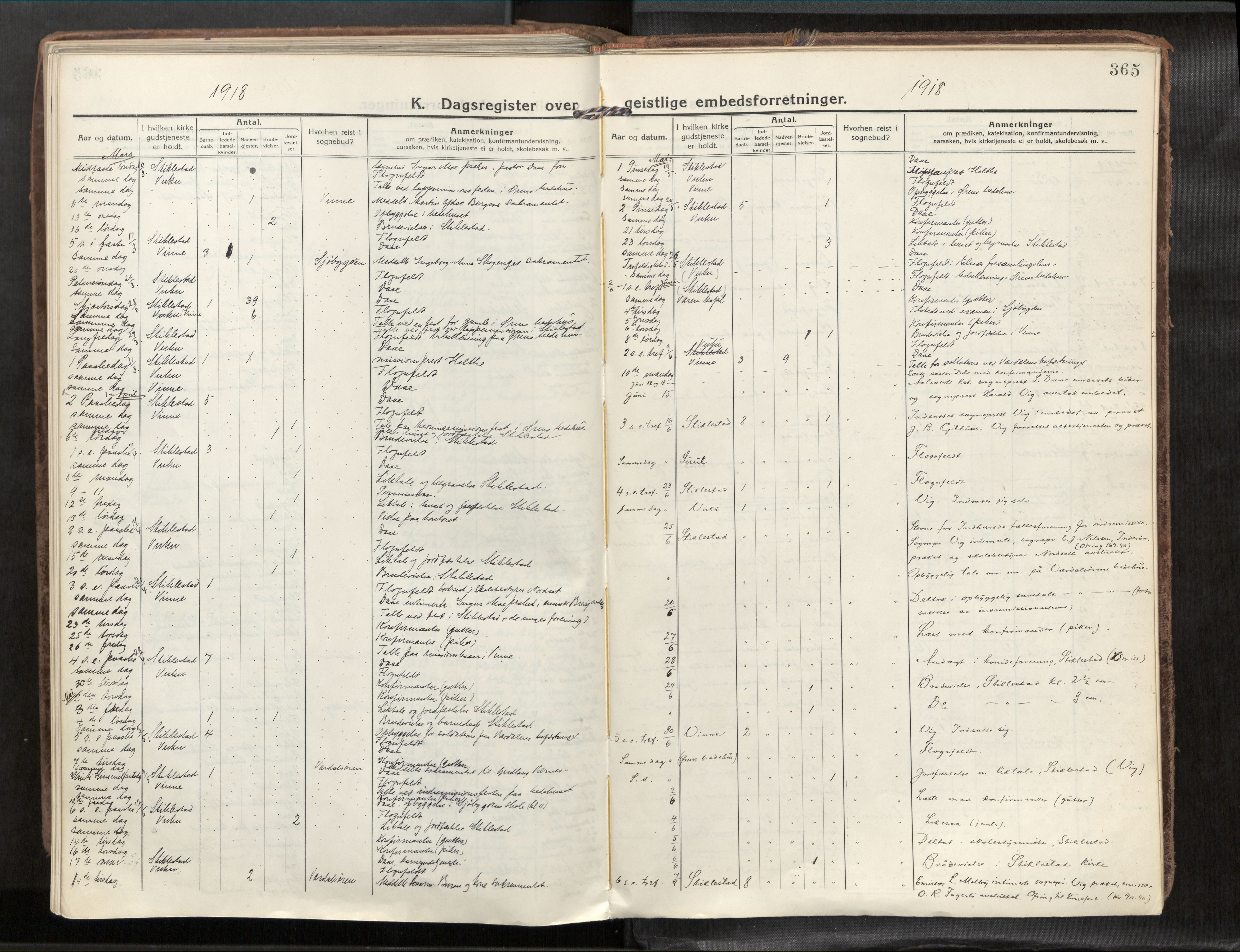 Verdal sokneprestkontor, AV/SAT-A-1156/2/H/Haa/L0001: Parish register (official) no. 1, 1917-1932, p. 365