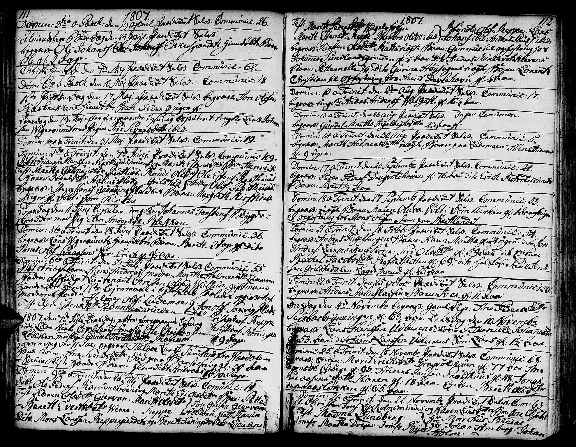 Ministerialprotokoller, klokkerbøker og fødselsregistre - Sør-Trøndelag, SAT/A-1456/606/L0280: Parish register (official) no. 606A02 /1, 1781-1817, p. 111-112
