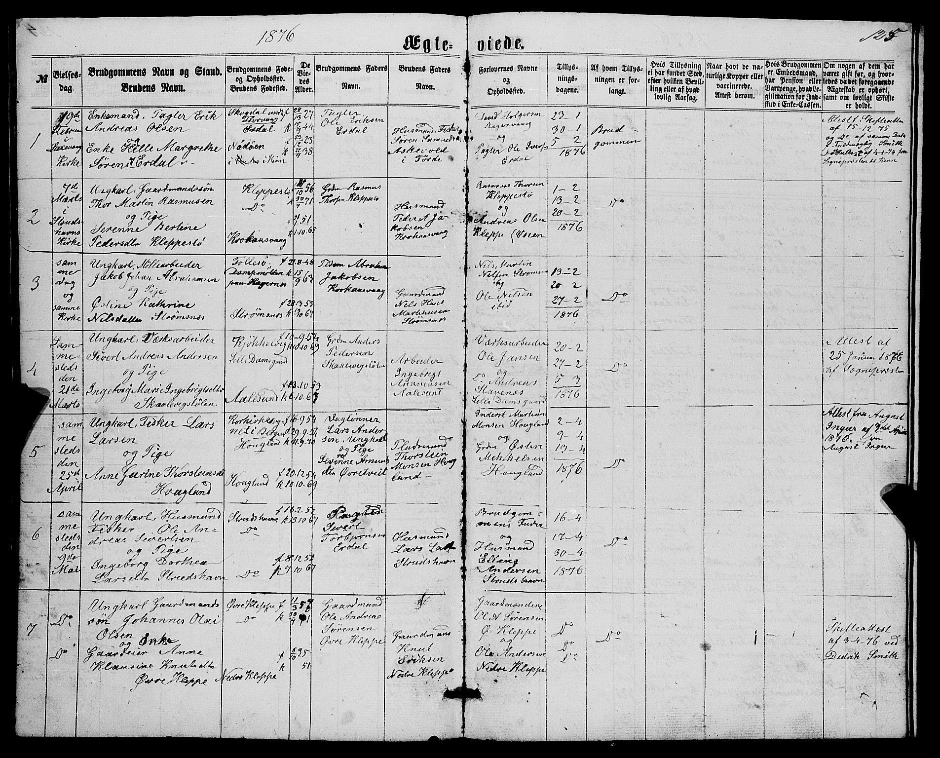 Askøy Sokneprestembete, AV/SAB-A-74101/H/Ha/Hab/Haba/L0006: Parish register (copy) no. A 6, 1861-1881, p. 125