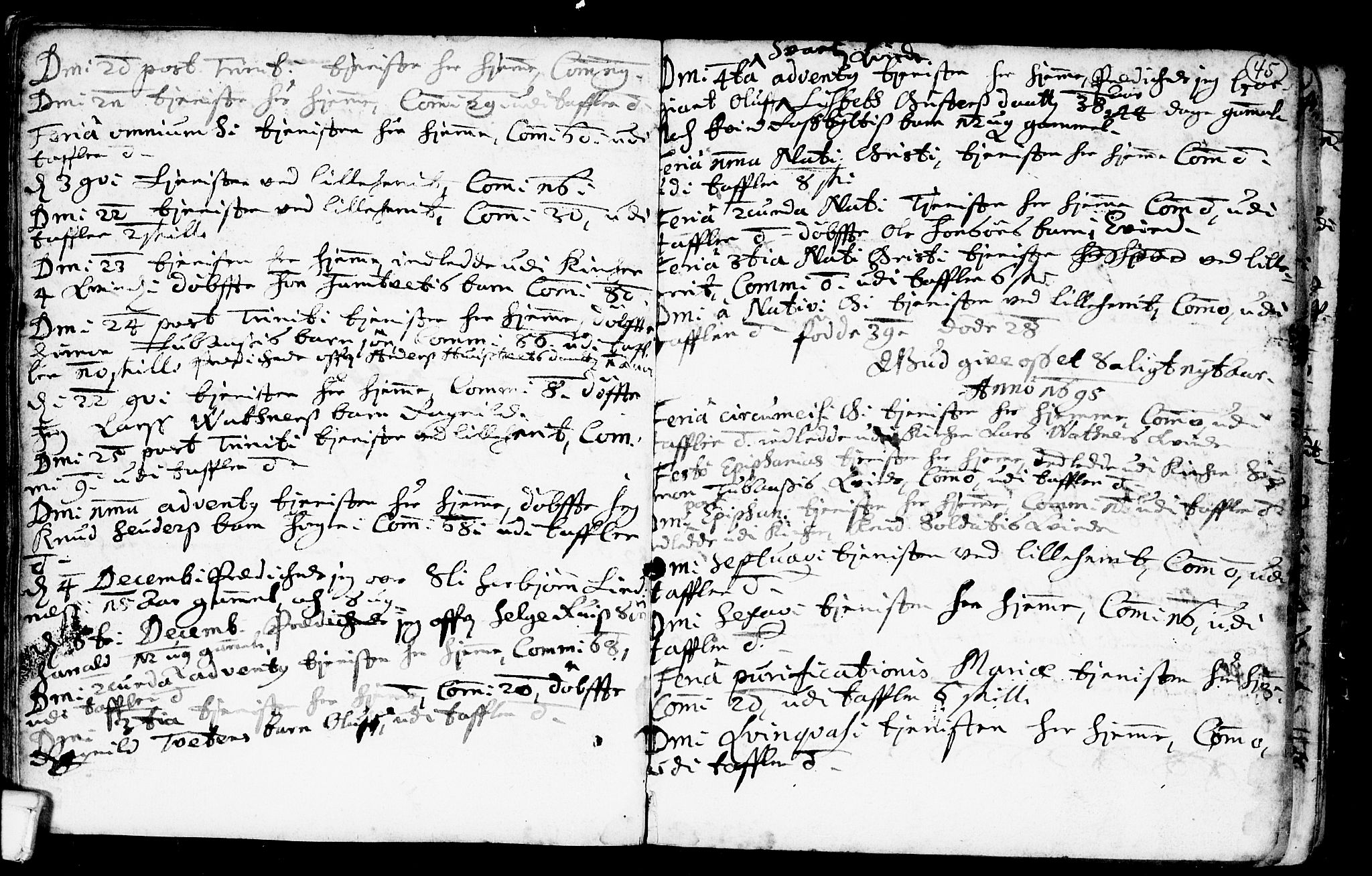 Heddal kirkebøker, SAKO/A-268/F/Fa/L0001: Parish register (official) no. I 1, 1648-1699, p. 45