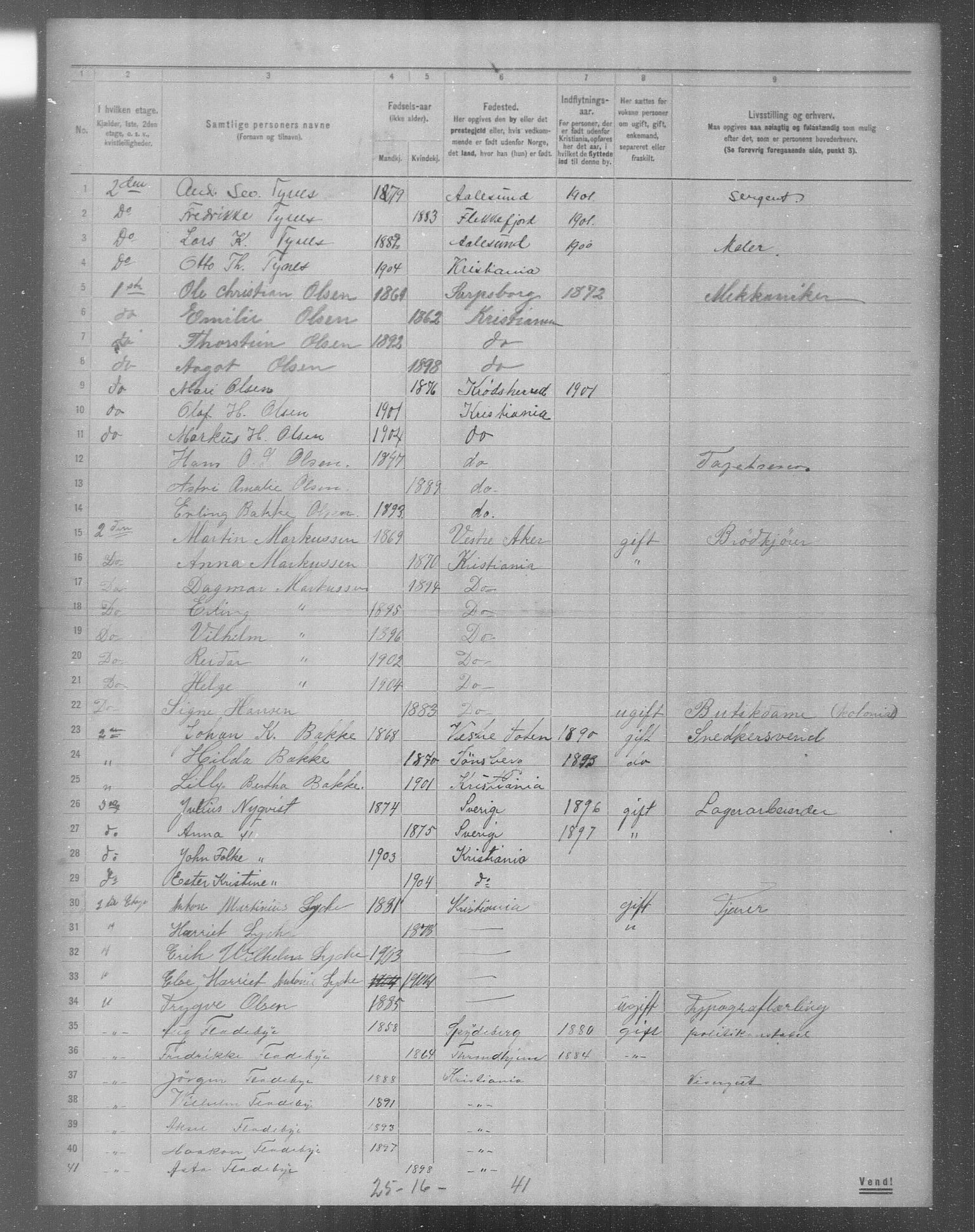 OBA, Municipal Census 1904 for Kristiania, 1904, p. 12409