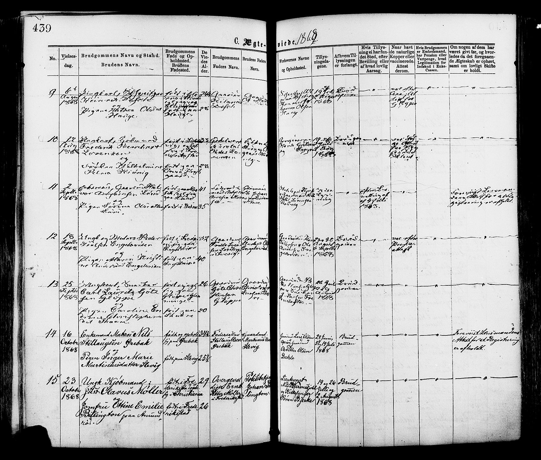 Onsøy prestekontor Kirkebøker, SAO/A-10914/F/Fa/L0004: Parish register (official) no. I 4, 1861-1877, p. 439