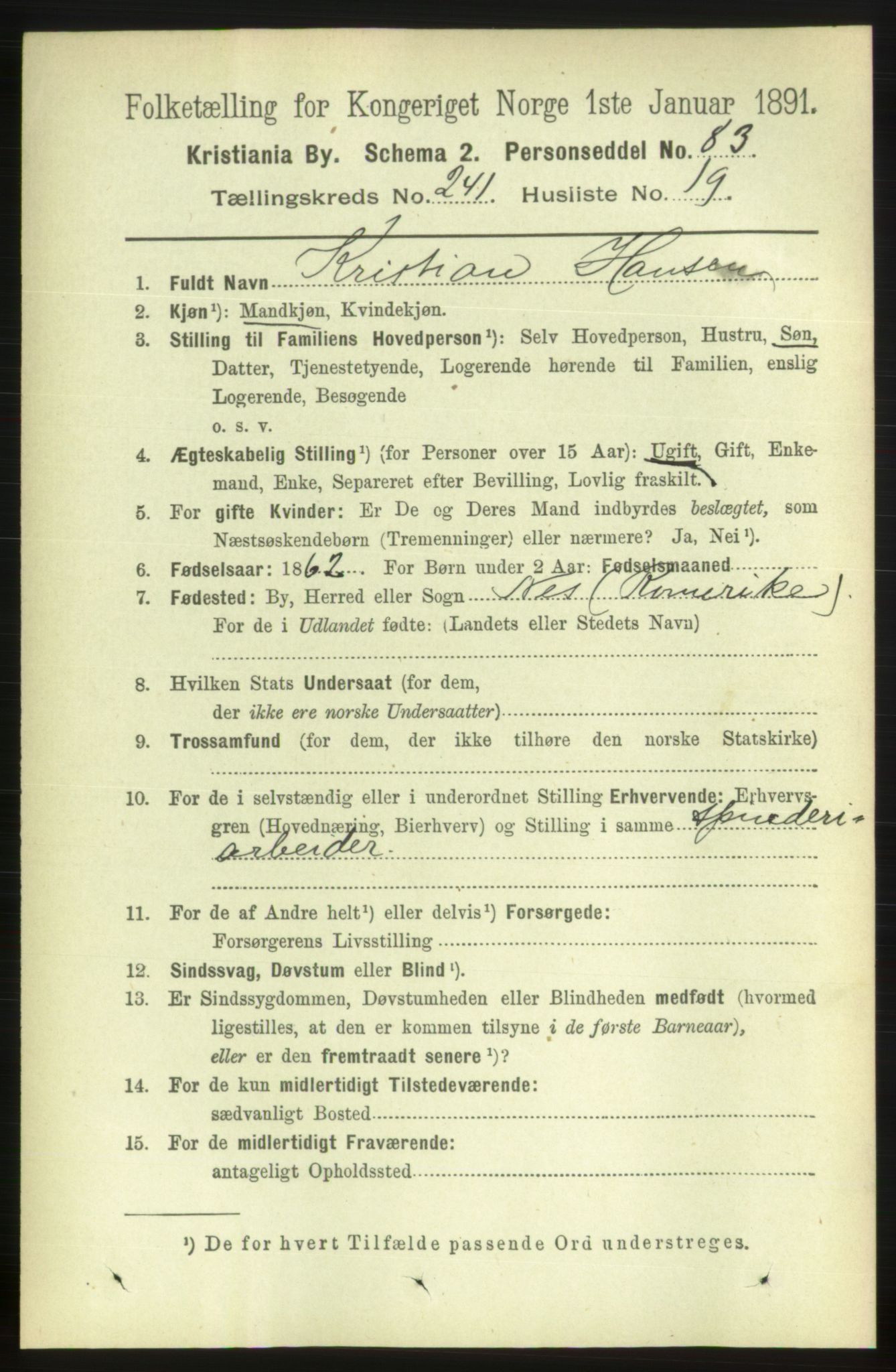 RA, 1891 census for 0301 Kristiania, 1891, p. 146824