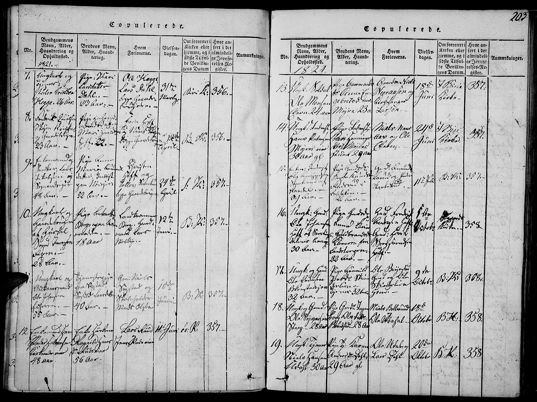 Biri prestekontor, AV/SAH-PREST-096/H/Ha/Haa/L0003: Parish register (official) no. 3, 1814-1828, p. 203