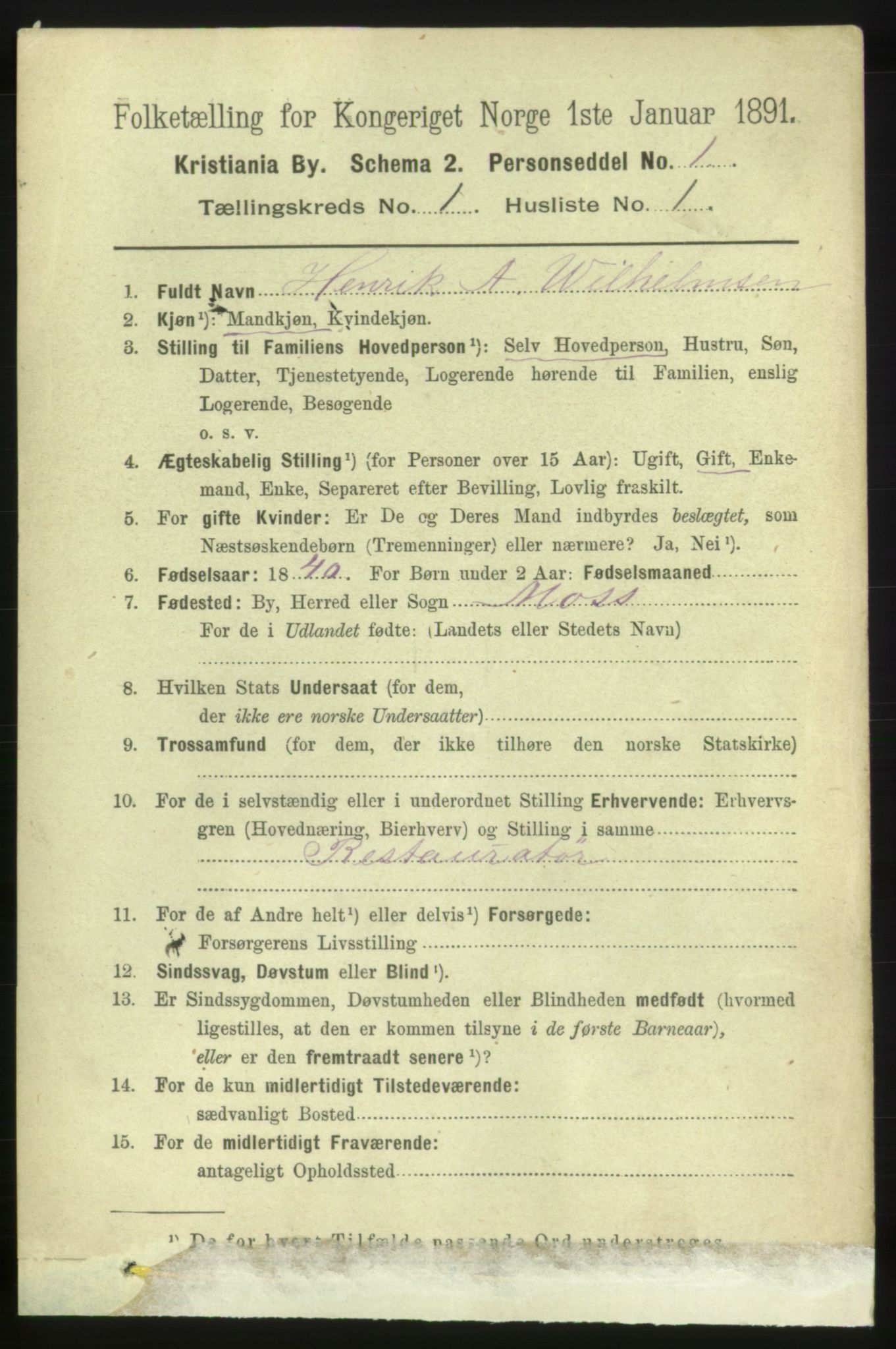 RA, 1891 census for 0301 Kristiania, 1891, p. 335