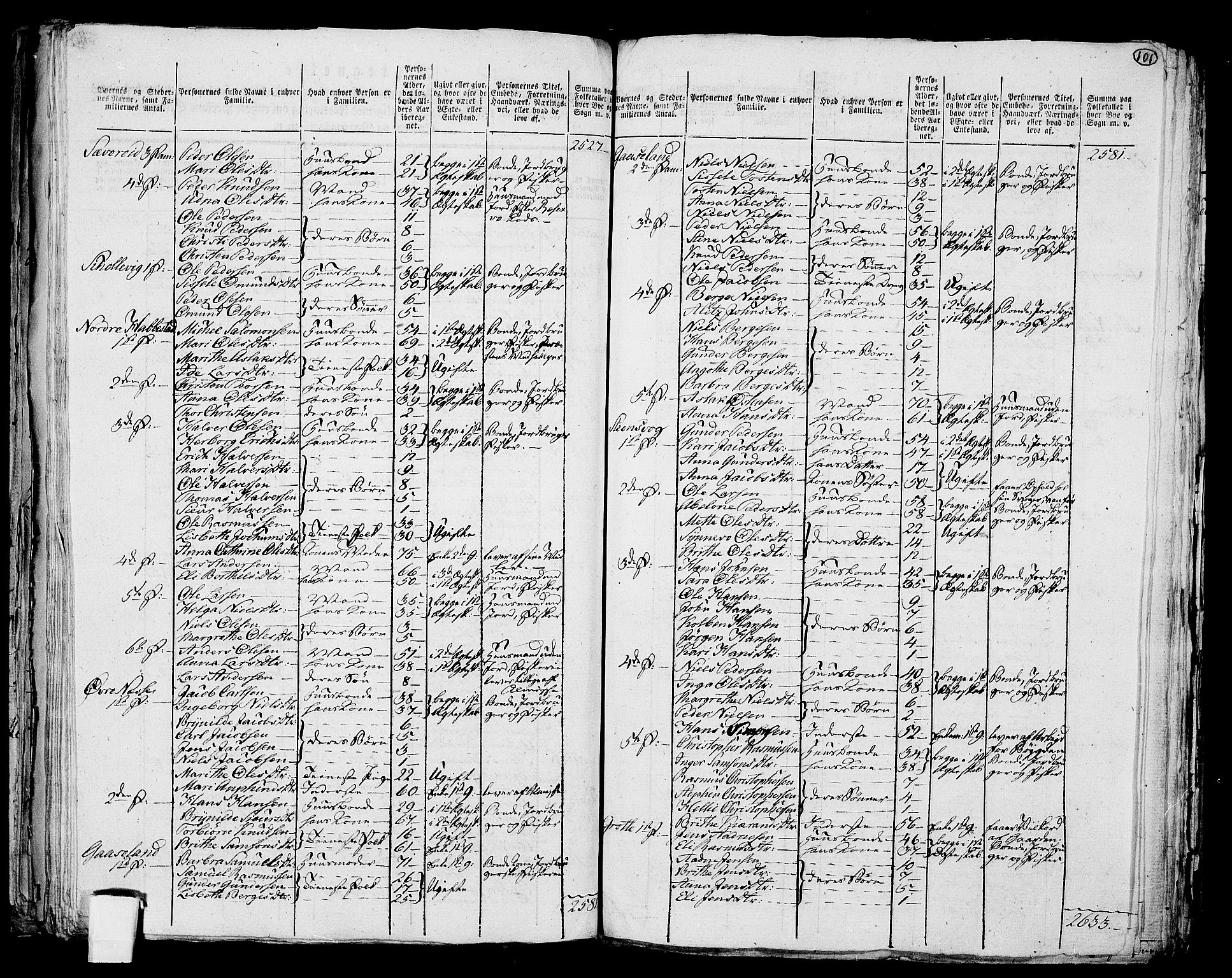 RA, 1801 census for 1218P Finnås, 1801, p. 100b-101a