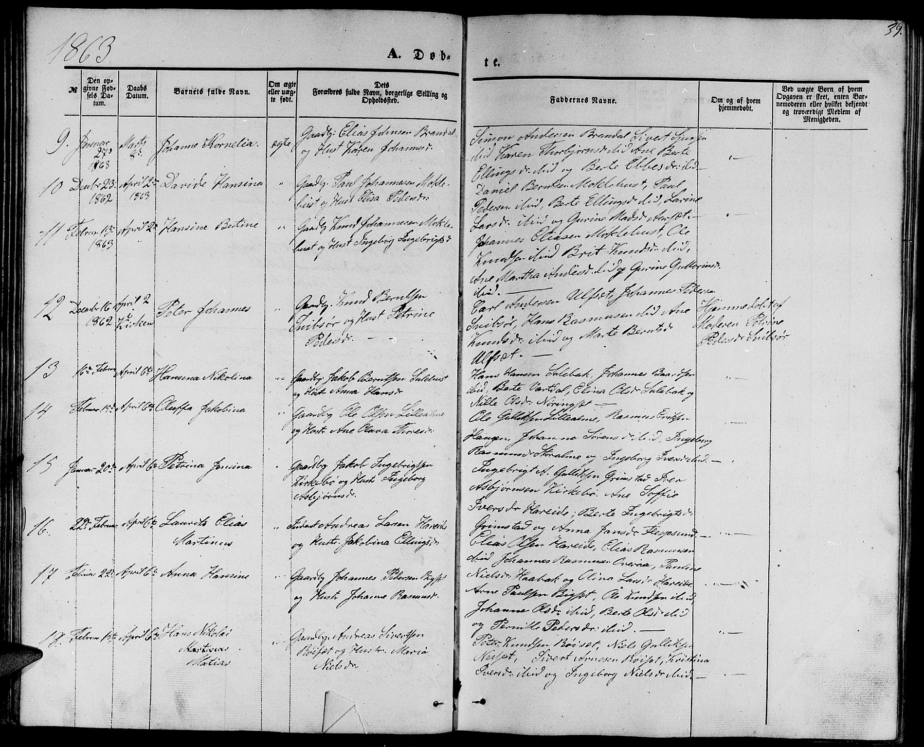 Ministerialprotokoller, klokkerbøker og fødselsregistre - Møre og Romsdal, AV/SAT-A-1454/510/L0124: Parish register (copy) no. 510C01, 1854-1877, p. 39