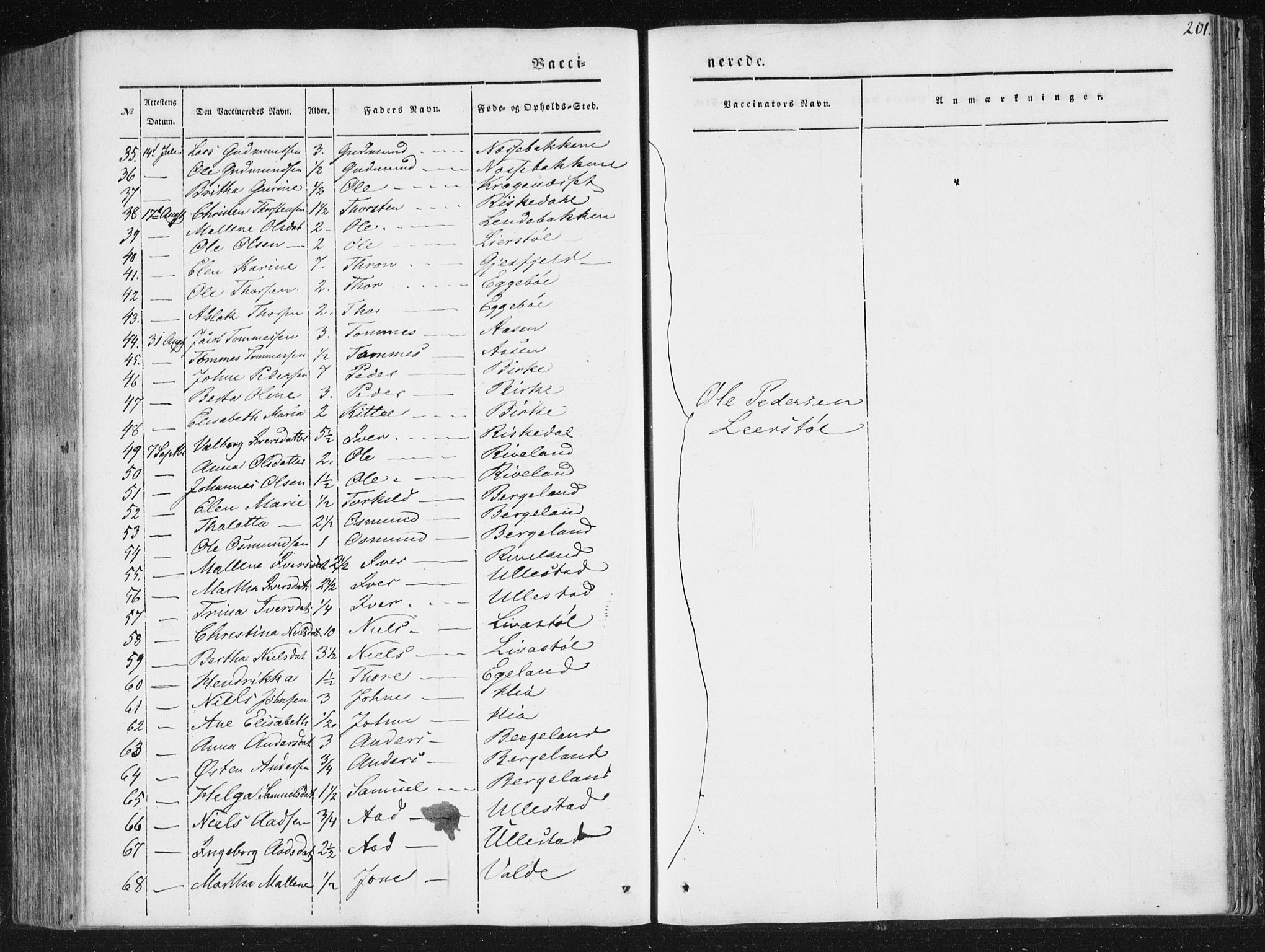 Hjelmeland sokneprestkontor, AV/SAST-A-101843/01/IV/L0008: Parish register (official) no. A 8, 1842-1861, p. 201