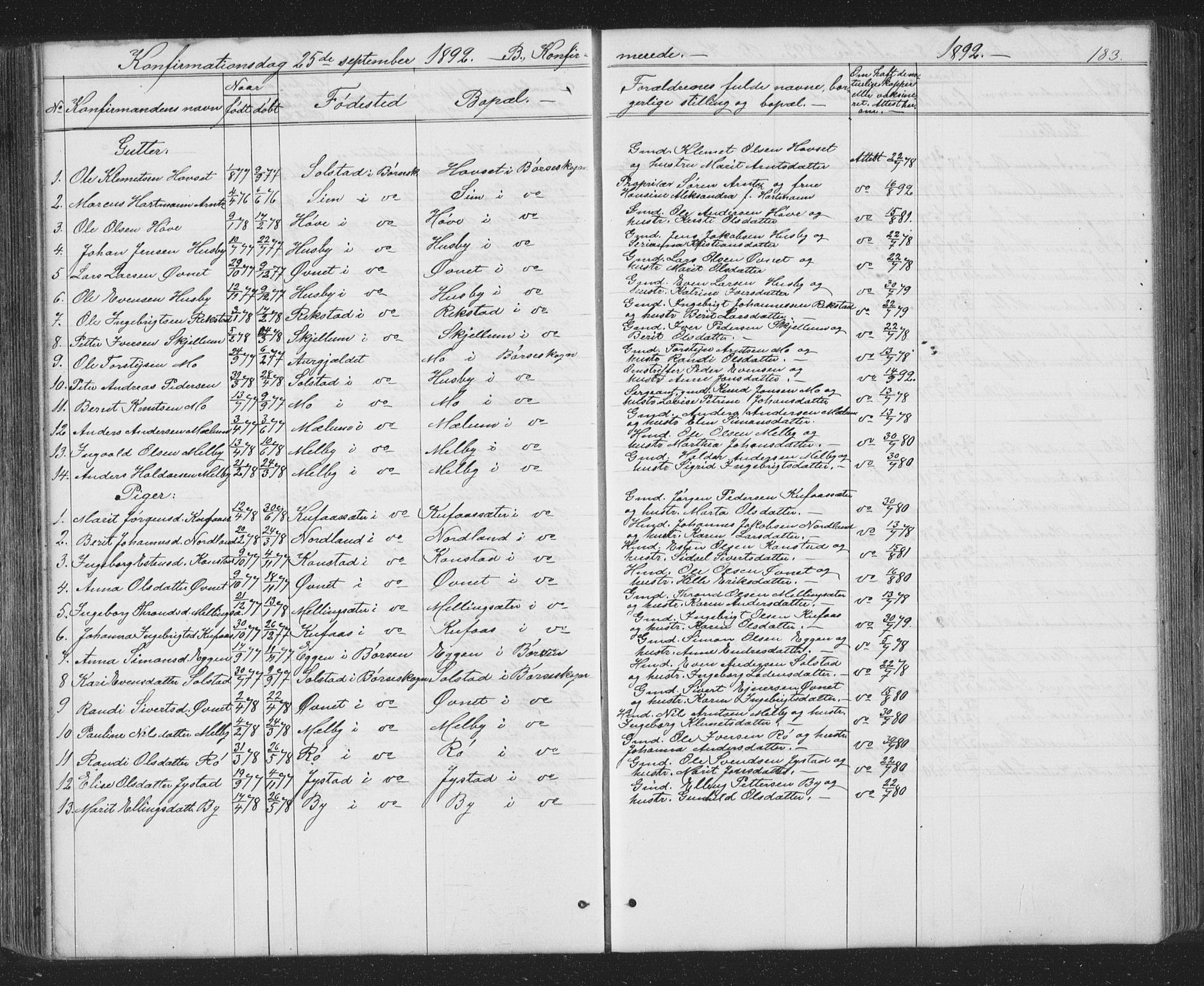 Ministerialprotokoller, klokkerbøker og fødselsregistre - Sør-Trøndelag, SAT/A-1456/667/L0798: Parish register (copy) no. 667C03, 1867-1929, p. 183