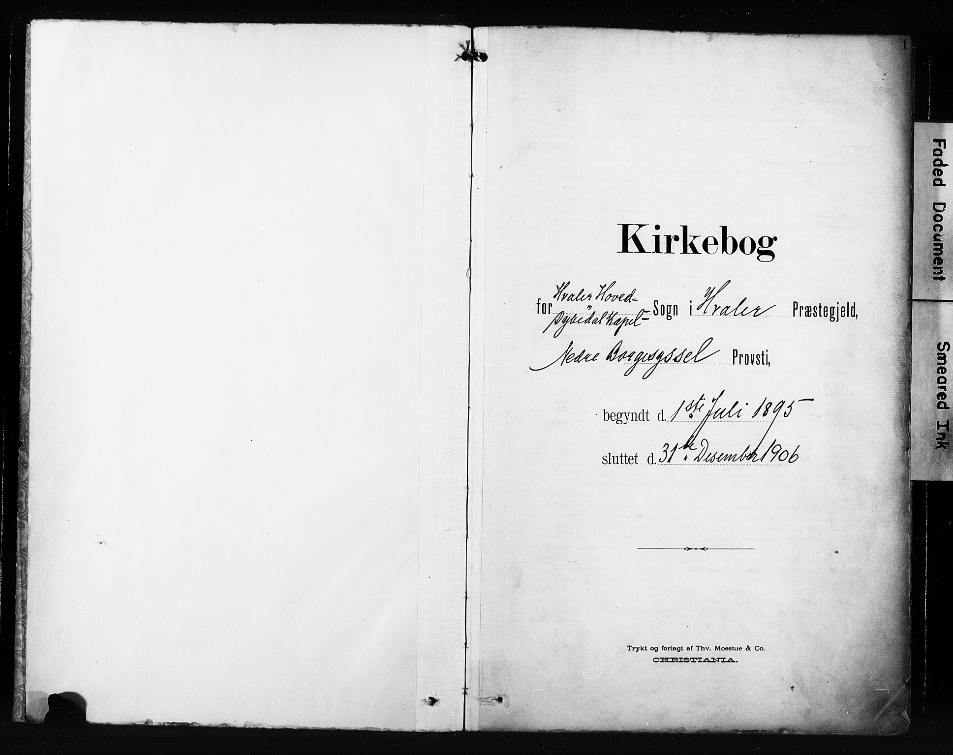 Hvaler prestekontor Kirkebøker, AV/SAO-A-2001/F/Fa/L0009: Parish register (official) no. I 9, 1895-1906, p. 1