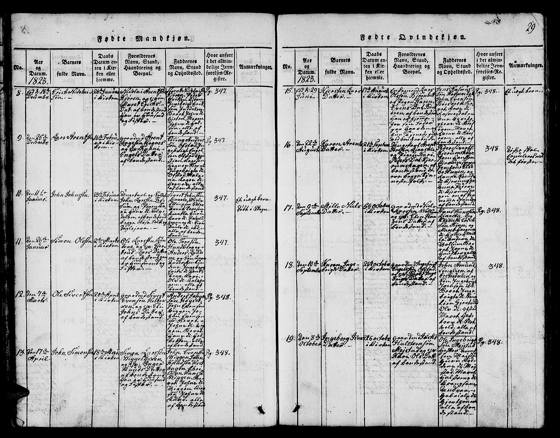 Ministerialprotokoller, klokkerbøker og fødselsregistre - Sør-Trøndelag, SAT/A-1456/665/L0776: Parish register (copy) no. 665C01, 1817-1837, p. 29