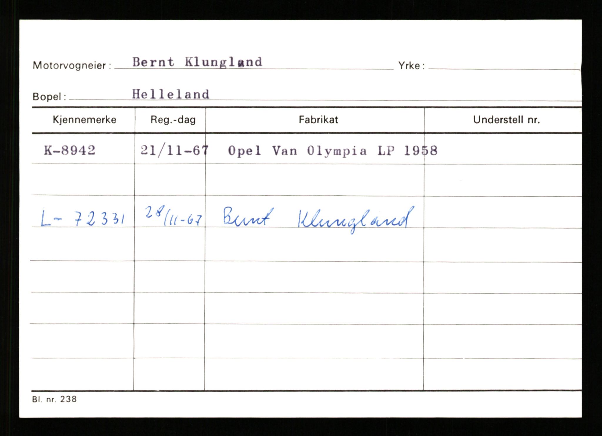 Stavanger trafikkstasjon, AV/SAST-A-101942/0/G/L0002: Registreringsnummer: 5791 - 10405, 1930-1971, p. 2079