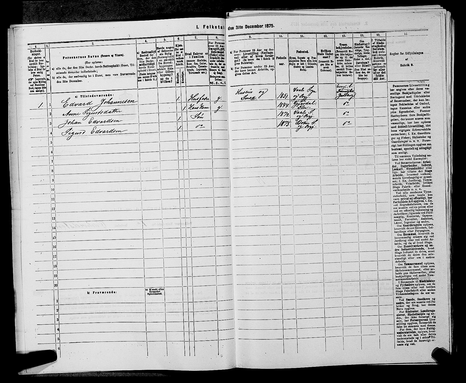 SAKO, 1875 census for 0715P Botne, 1875, p. 53