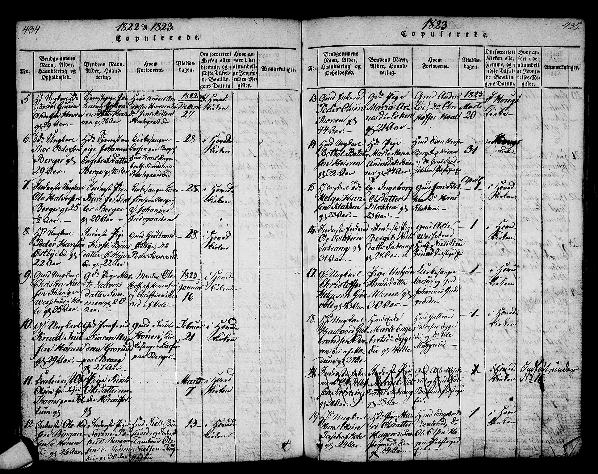 Norderhov kirkebøker, SAKO/A-237/G/Ga/L0002: Parish register (copy) no. I 2, 1814-1867, p. 434-435