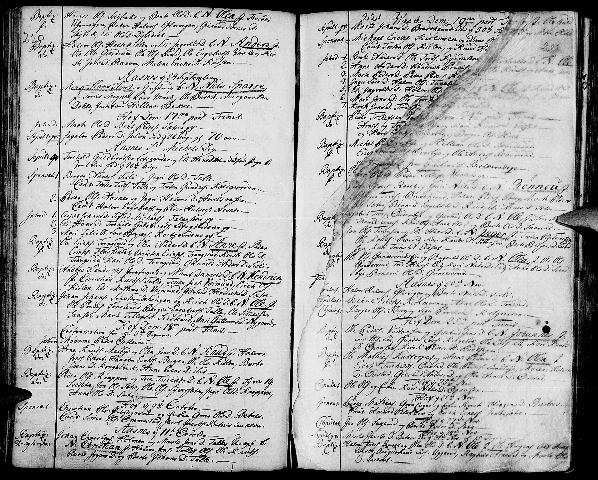 Hof prestekontor, AV/SAH-PREST-038/H/Ha/Haa/L0003: Parish register (official) no. 3, 1750-1789, p. 220-221