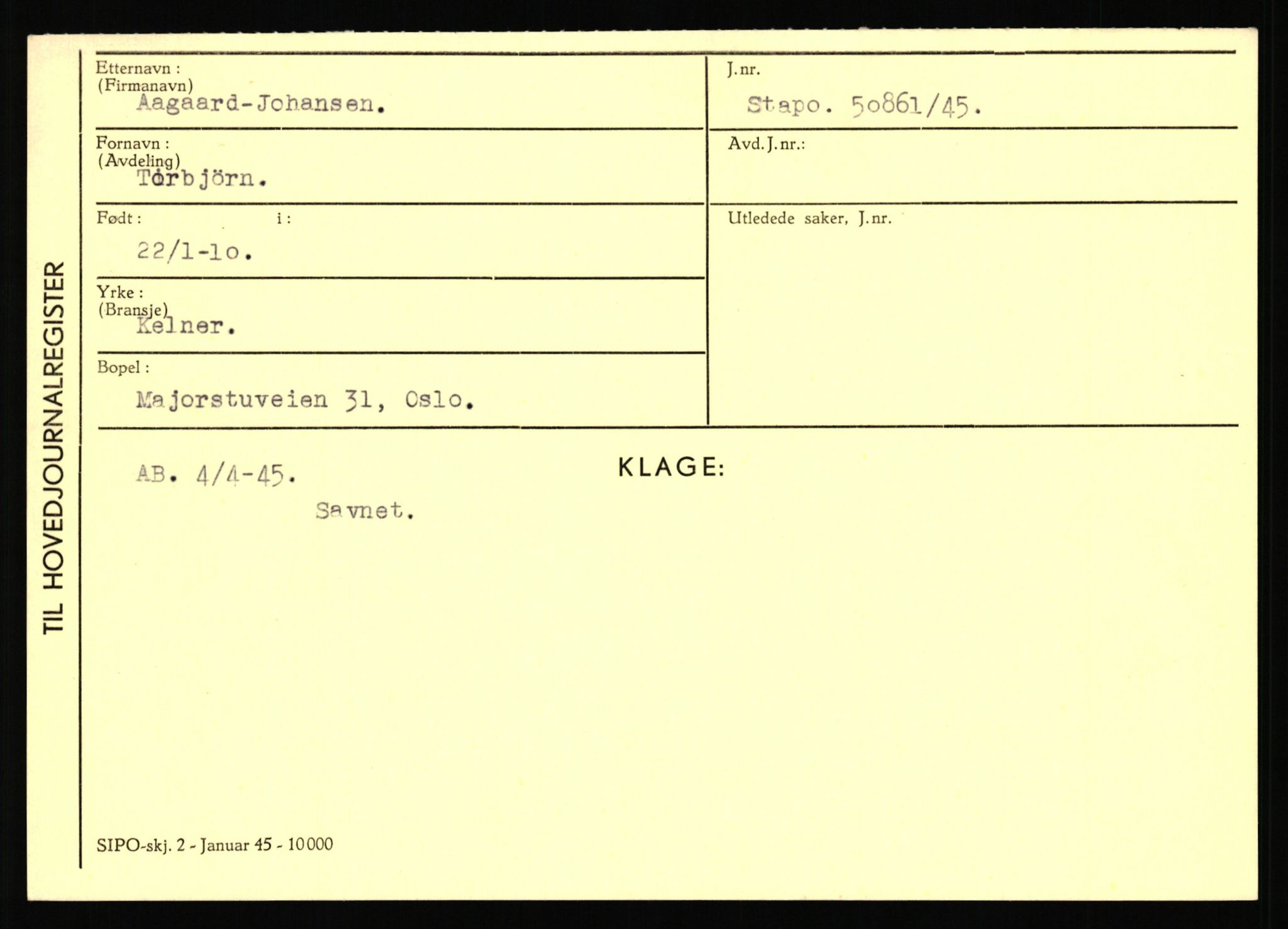 Statspolitiet - Hovedkontoret / Osloavdelingen, AV/RA-S-1329/C/Ca/L0001: Aabakken - Armann, 1943-1945, p. 96