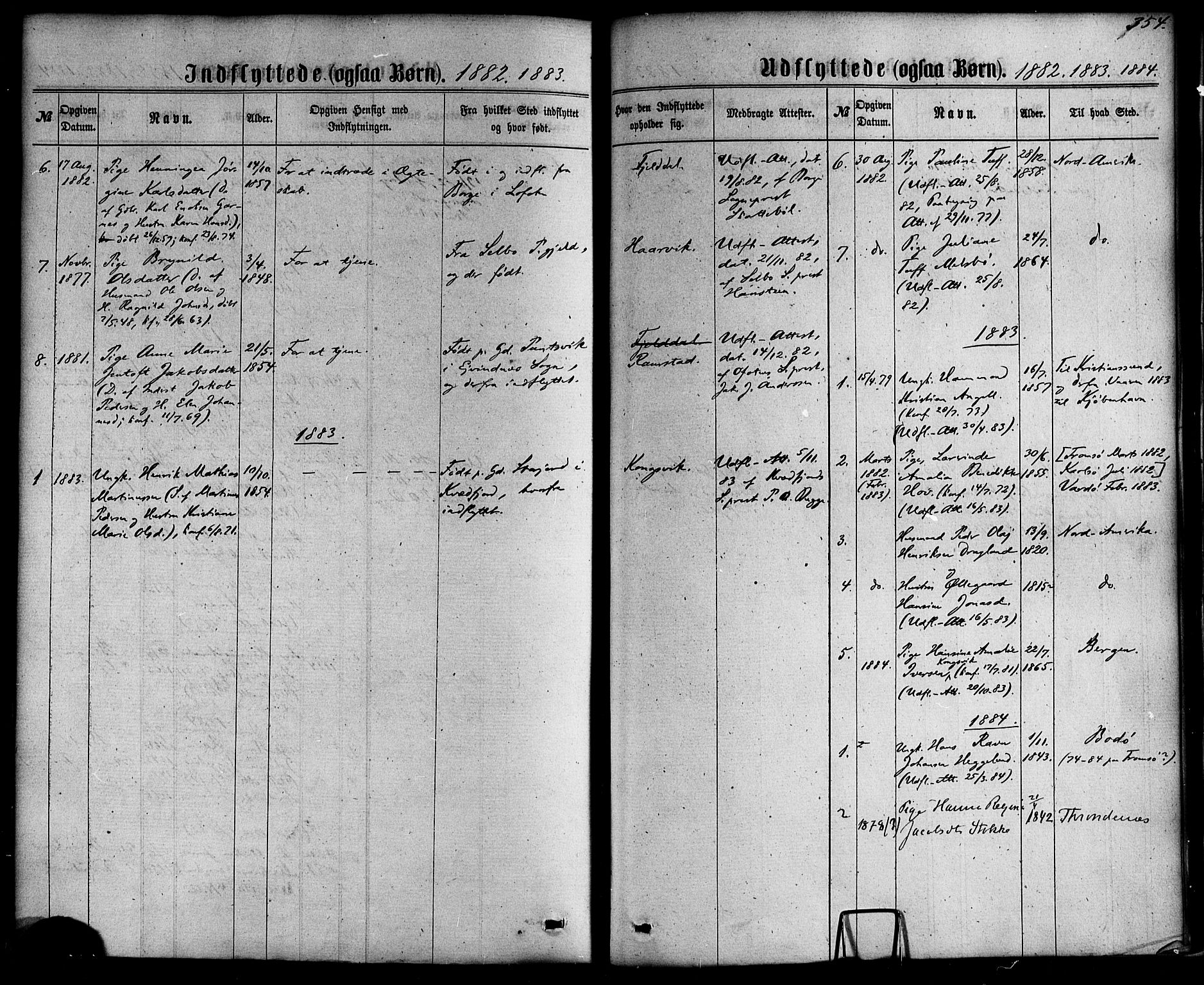 Ministerialprotokoller, klokkerbøker og fødselsregistre - Nordland, AV/SAT-A-1459/865/L0923: Parish register (official) no. 865A01, 1864-1884, p. 354