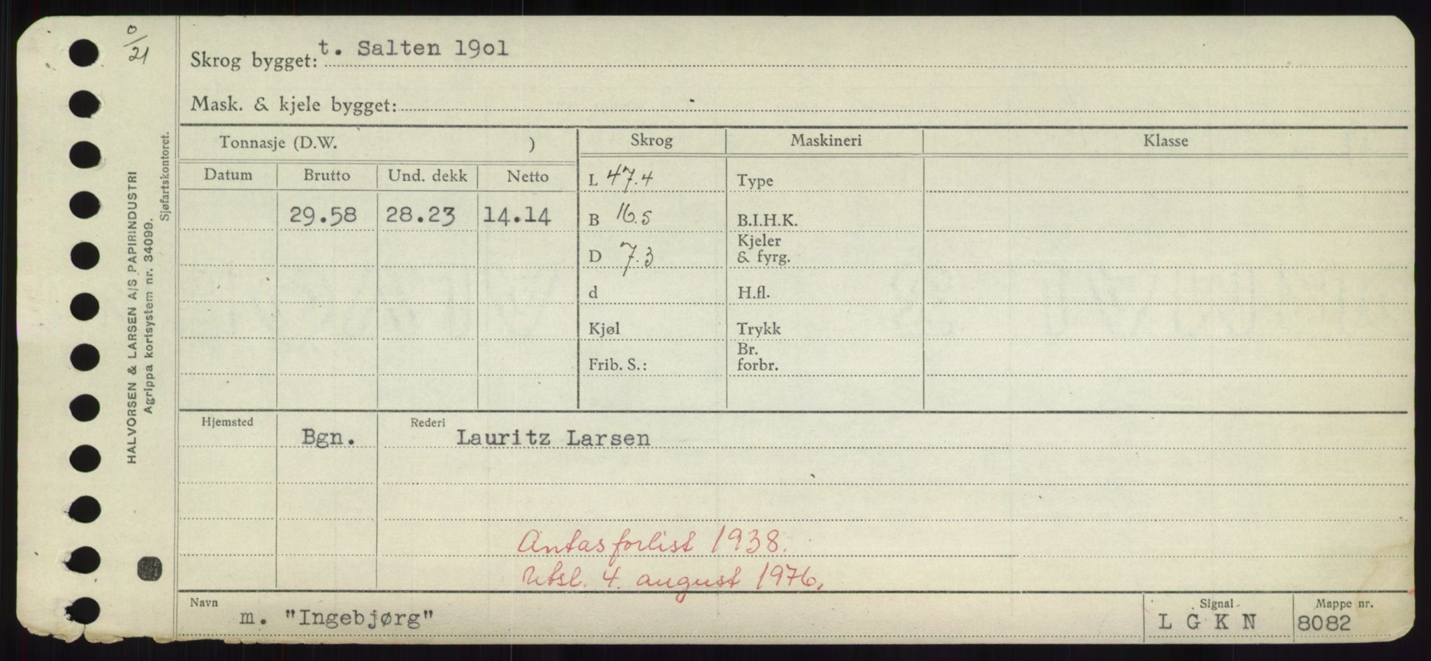 Sjøfartsdirektoratet med forløpere, Skipsmålingen, RA/S-1627/H/Hd/L0018: Fartøy, I, p. 117