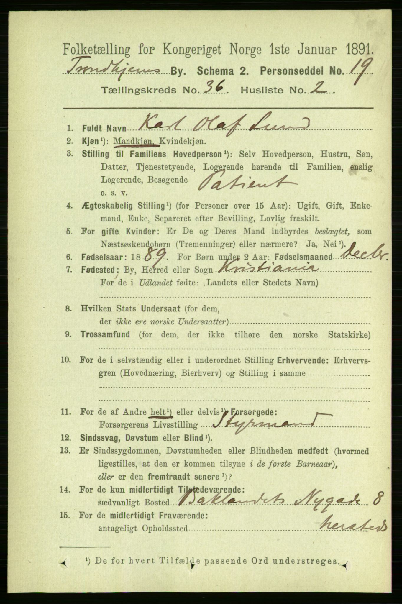 RA, 1891 census for 1601 Trondheim, 1891, p. 26954