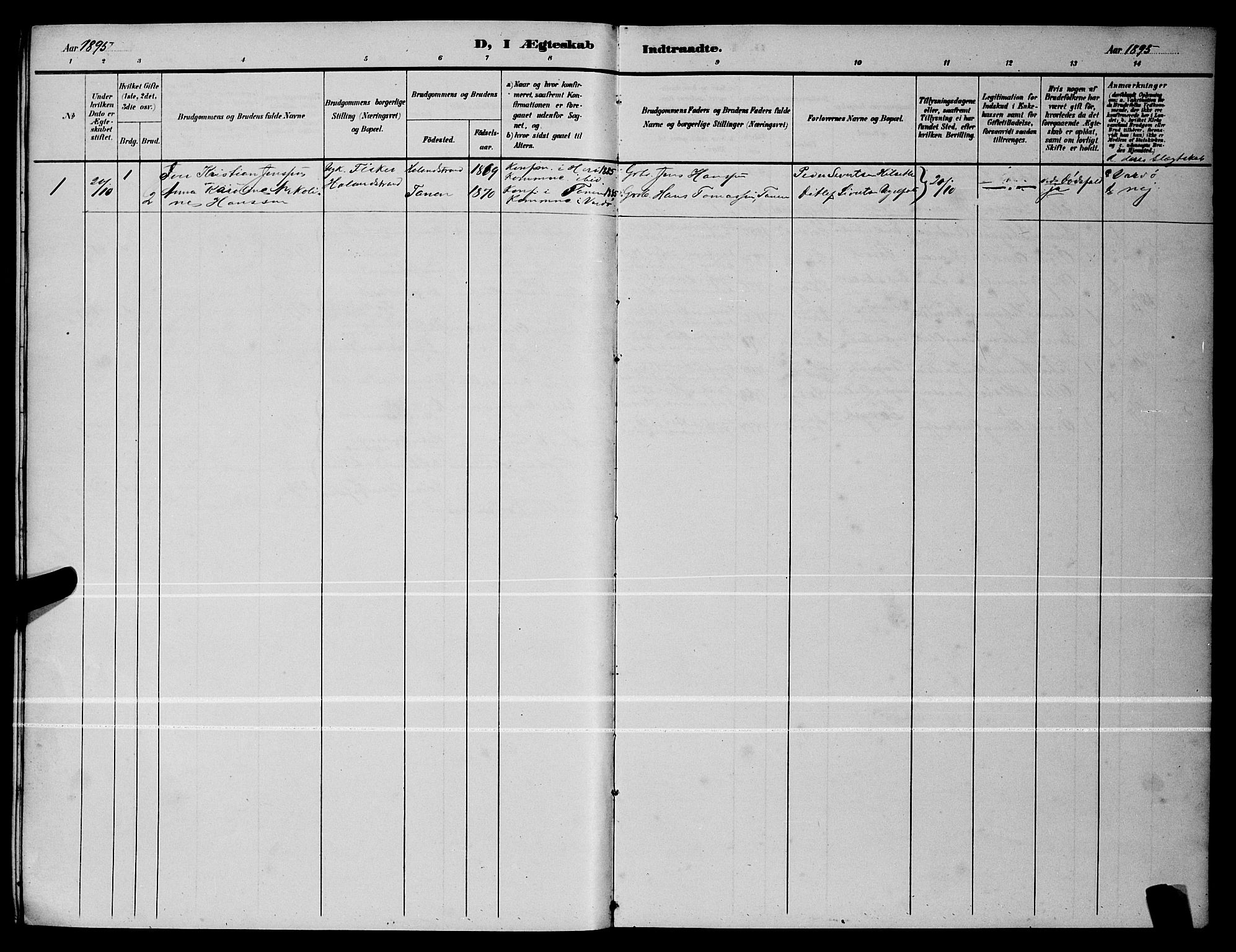 Ministerialprotokoller, klokkerbøker og fødselsregistre - Nordland, AV/SAT-A-1459/836/L0537: Parish register (copy) no. 836C01, 1892-1900