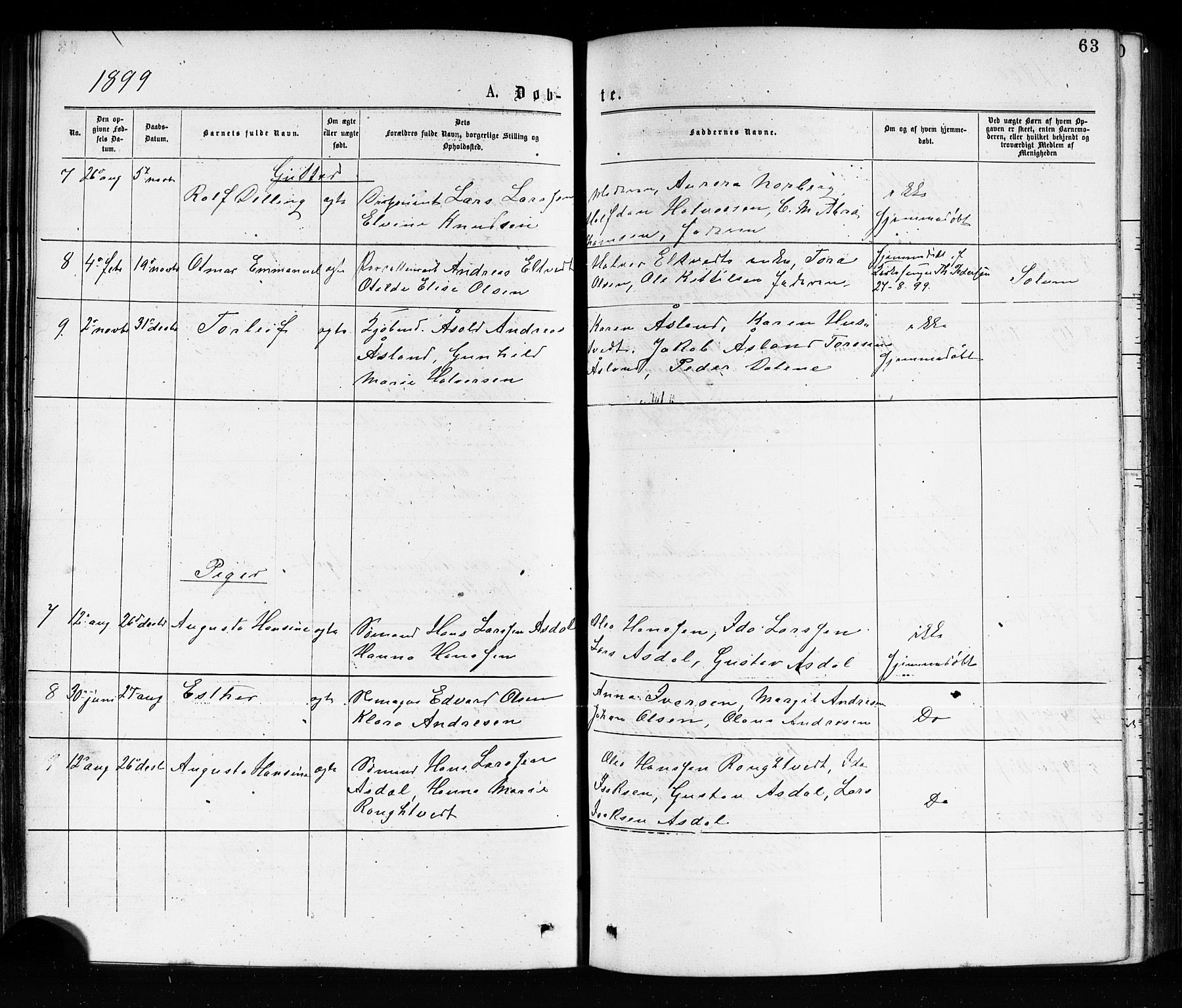 Porsgrunn kirkebøker , SAKO/A-104/G/Ga/L0003: Parish register (copy) no. I 3, 1877-1915, p. 63